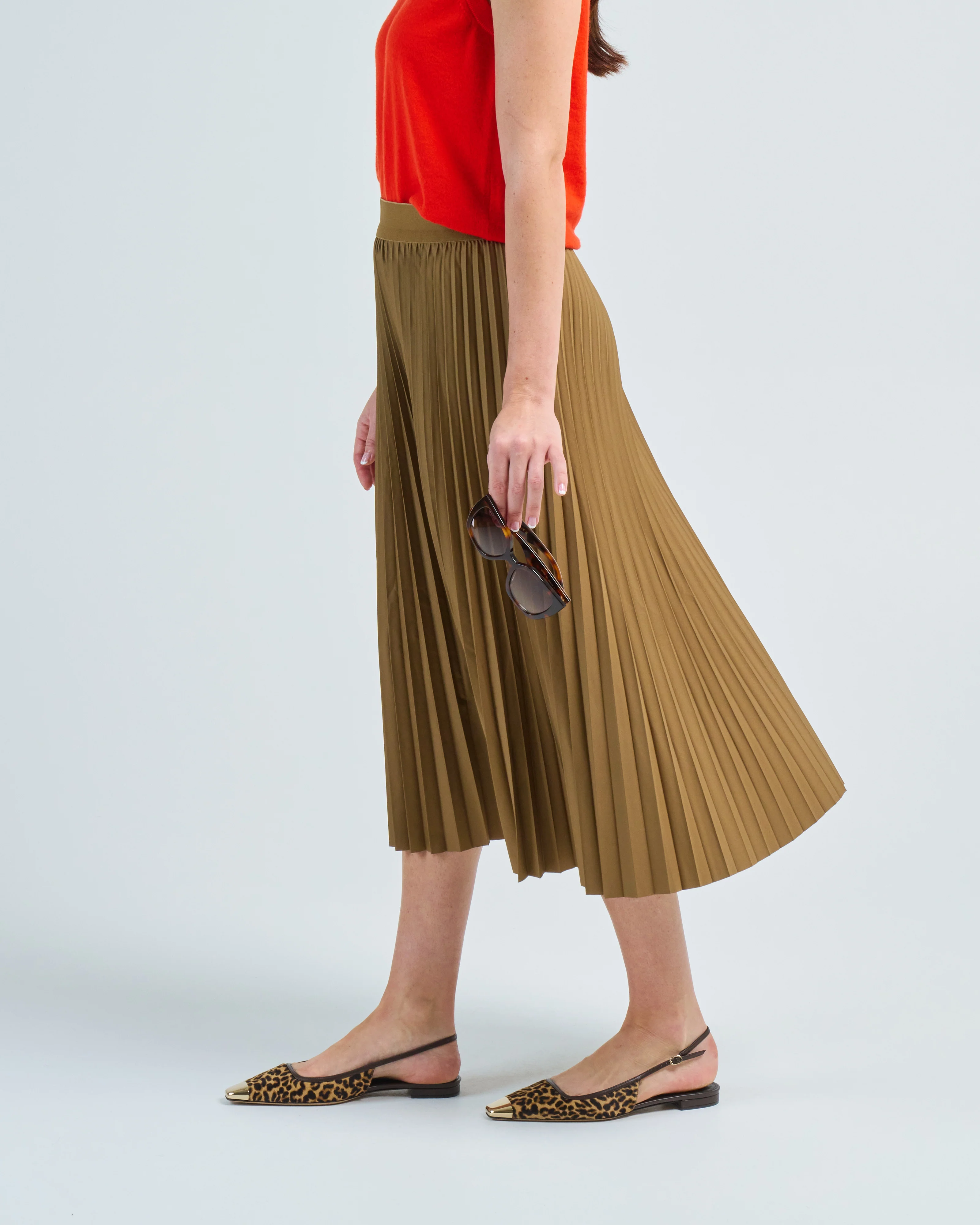 nylon pleating sunray pullon skirt - Image 3