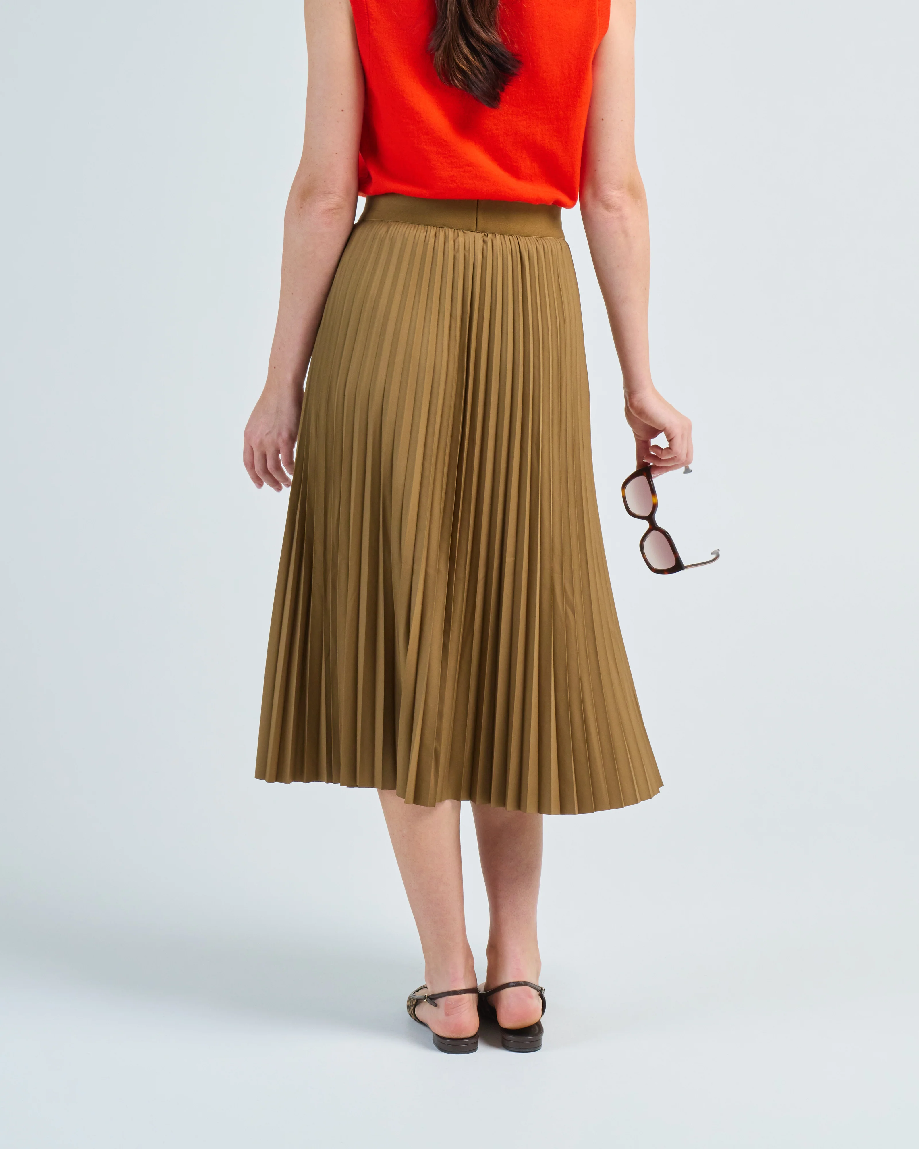 nylon pleating sunray pullon skirt - Image 4