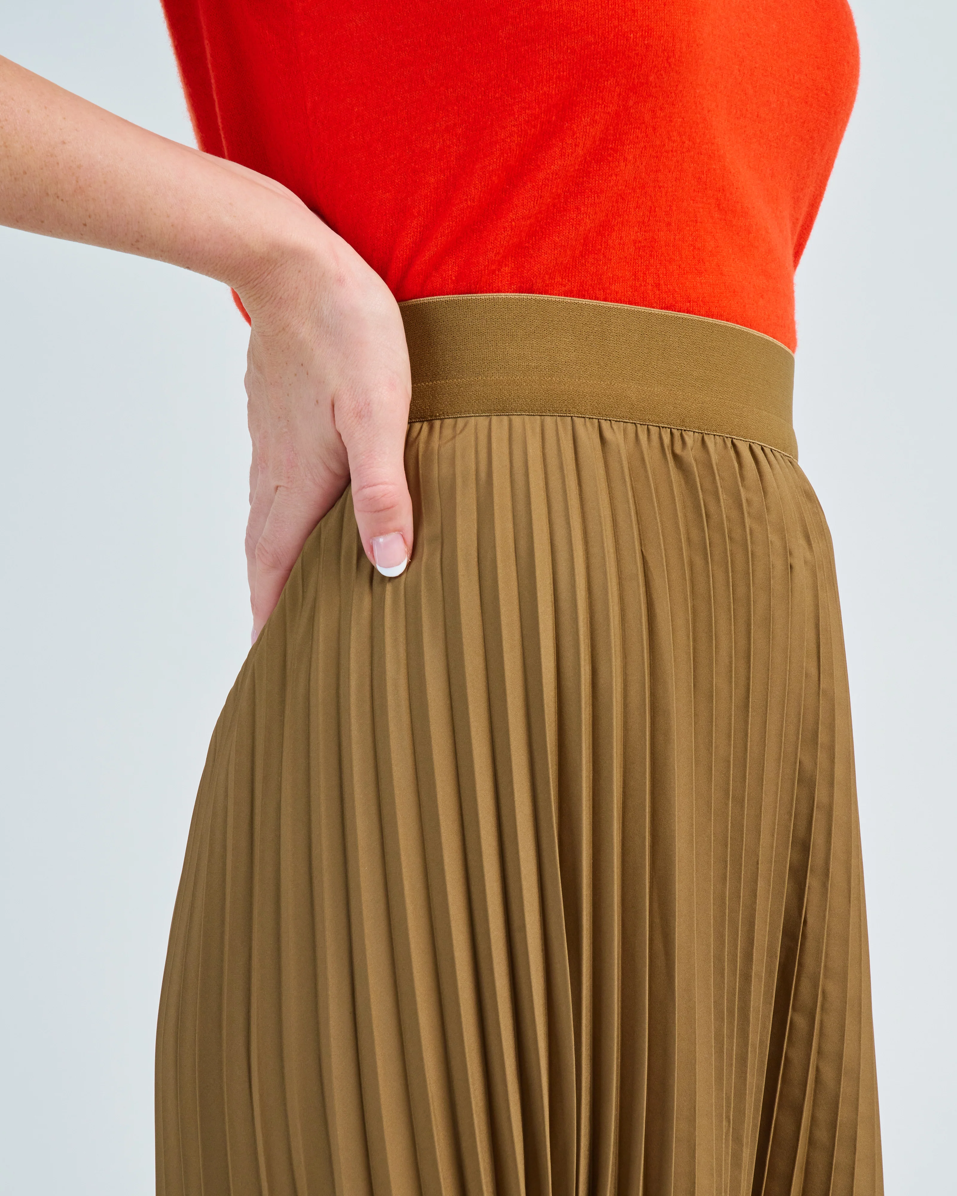 nylon pleating sunray pullon skirt - Image 5
