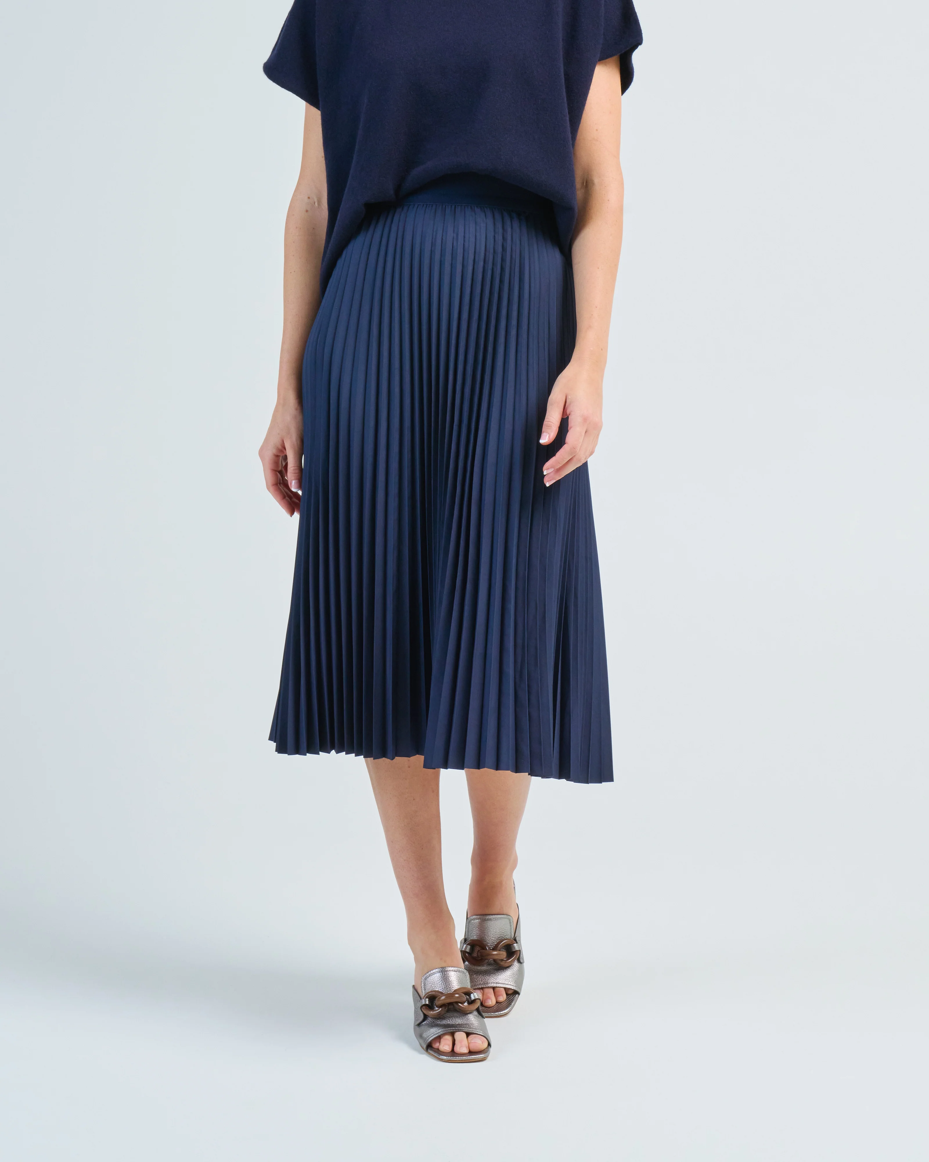 nylon pleating sunray pullon skirt - Image 2
