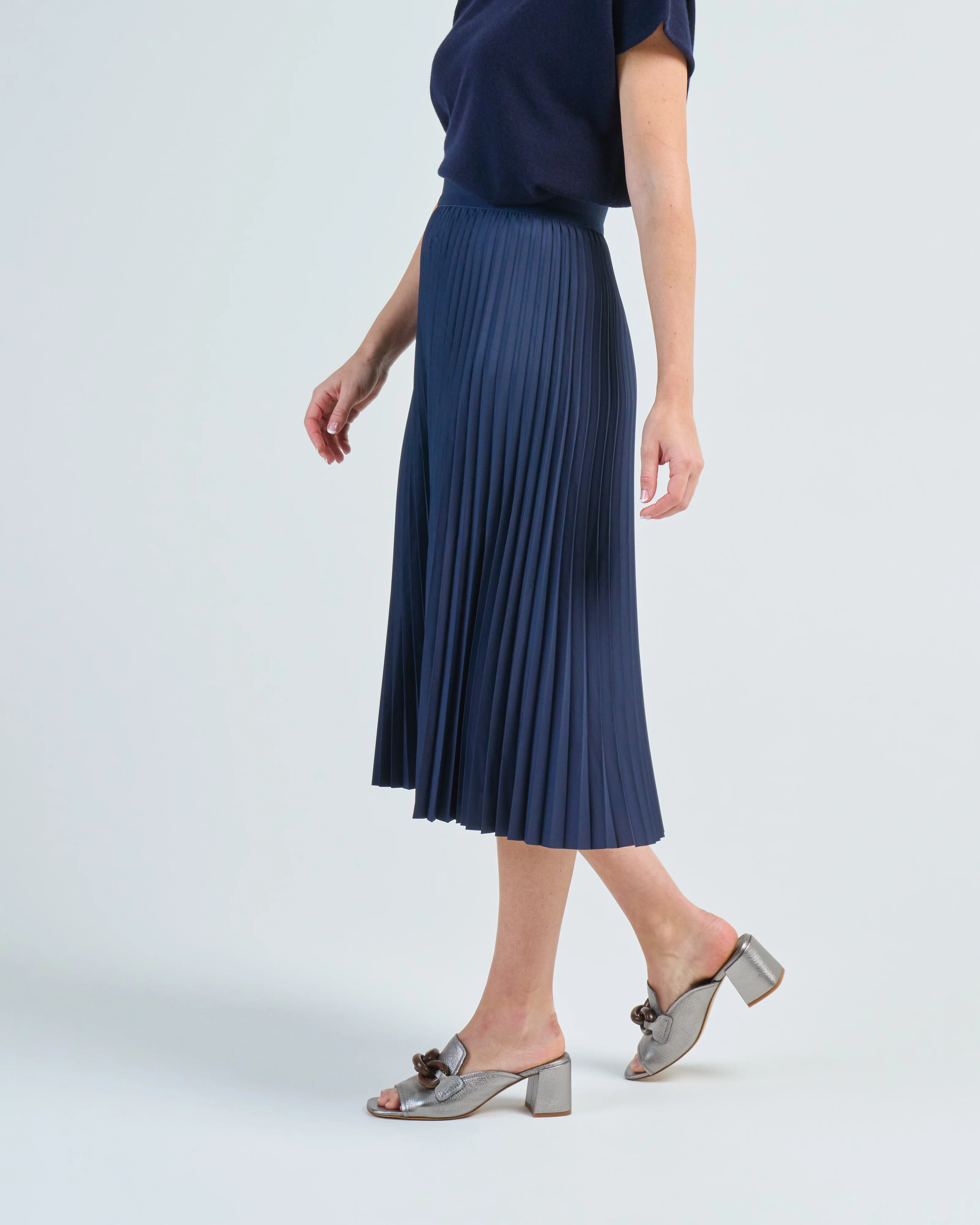 nylon pleating sunray pullon skirt - Image 3