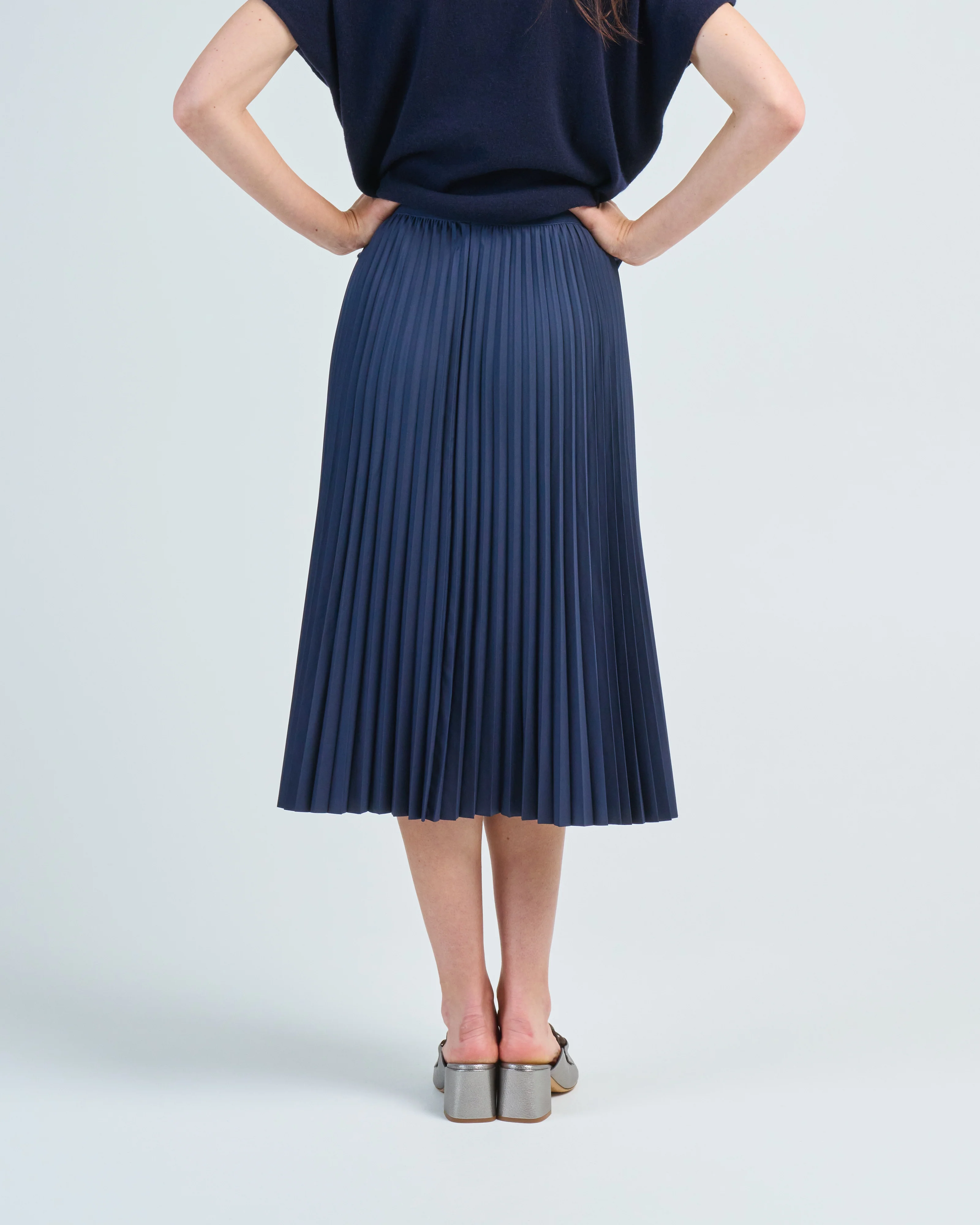nylon pleating sunray pullon skirt - Image 4