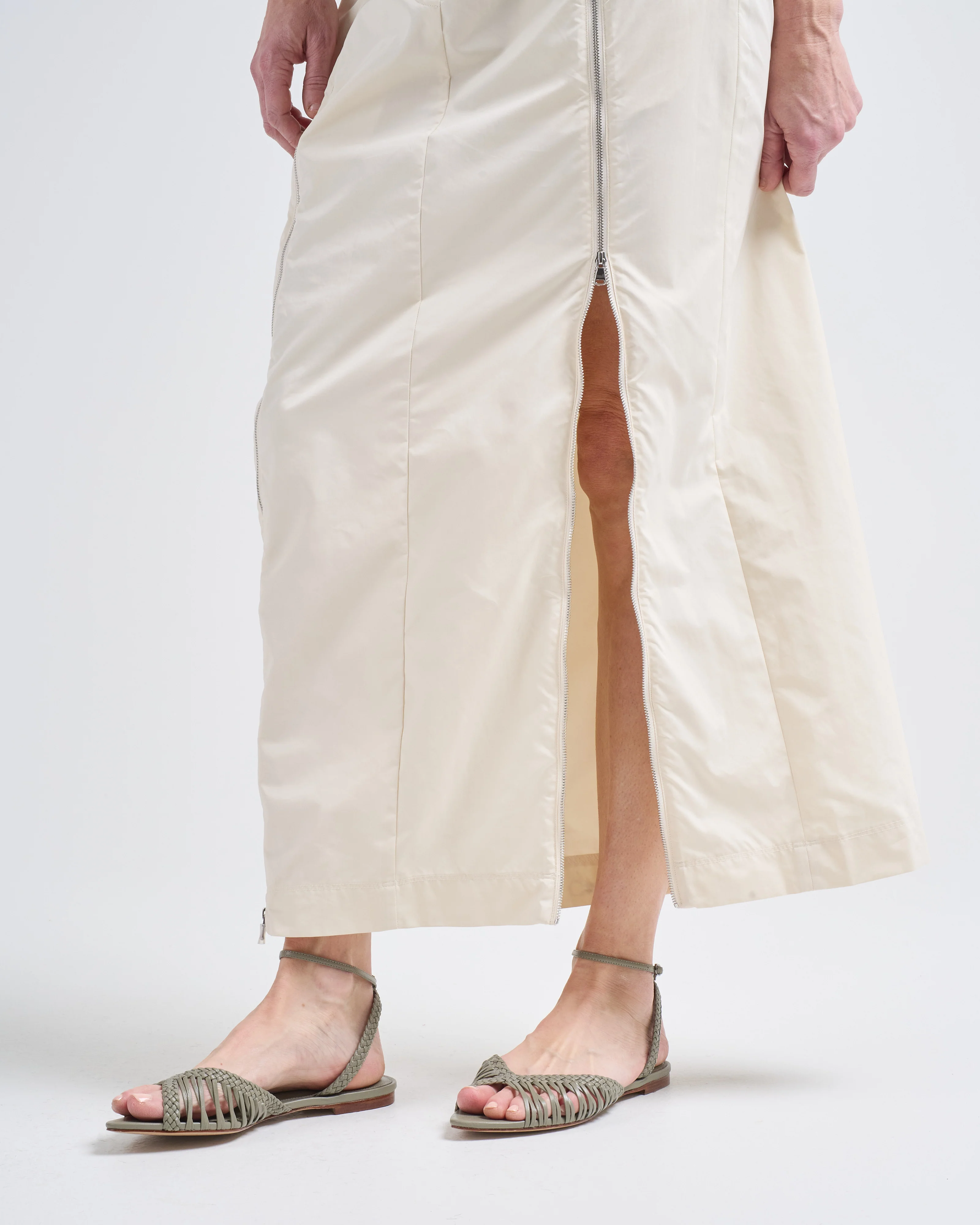 nylon zipper maxi skirt - Image 2