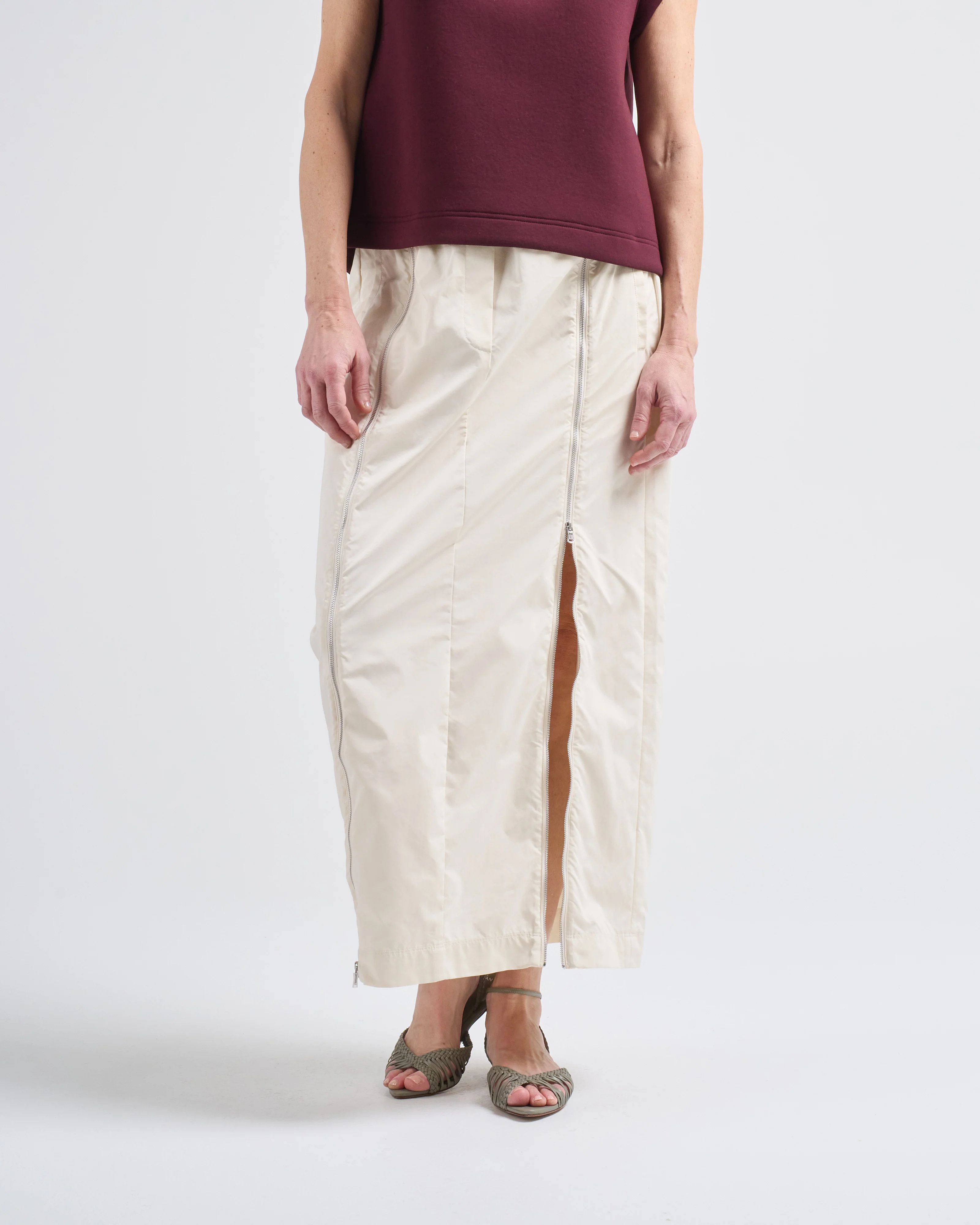 nylon zipper maxi skirt - Image 3