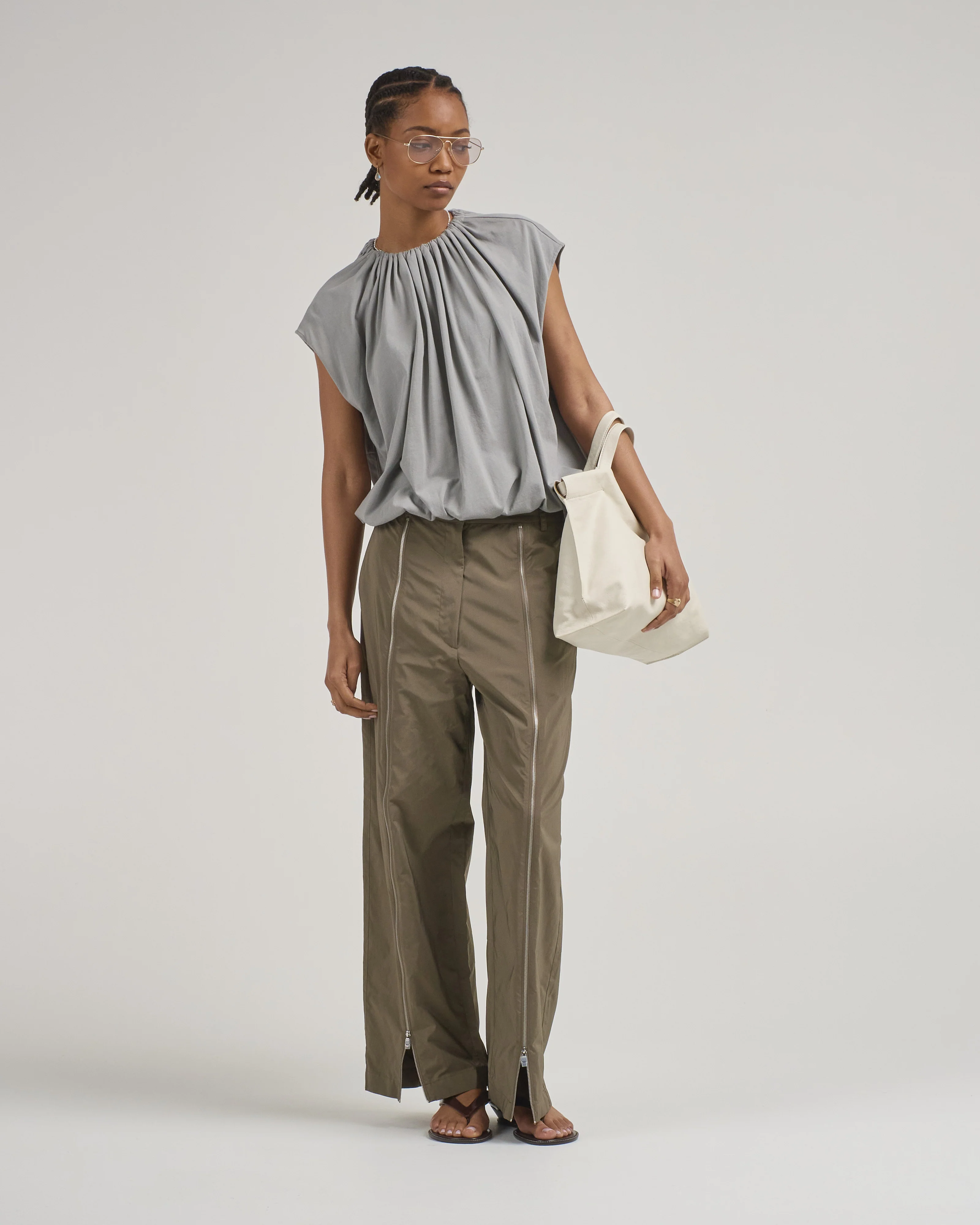 nylon zipper trouser