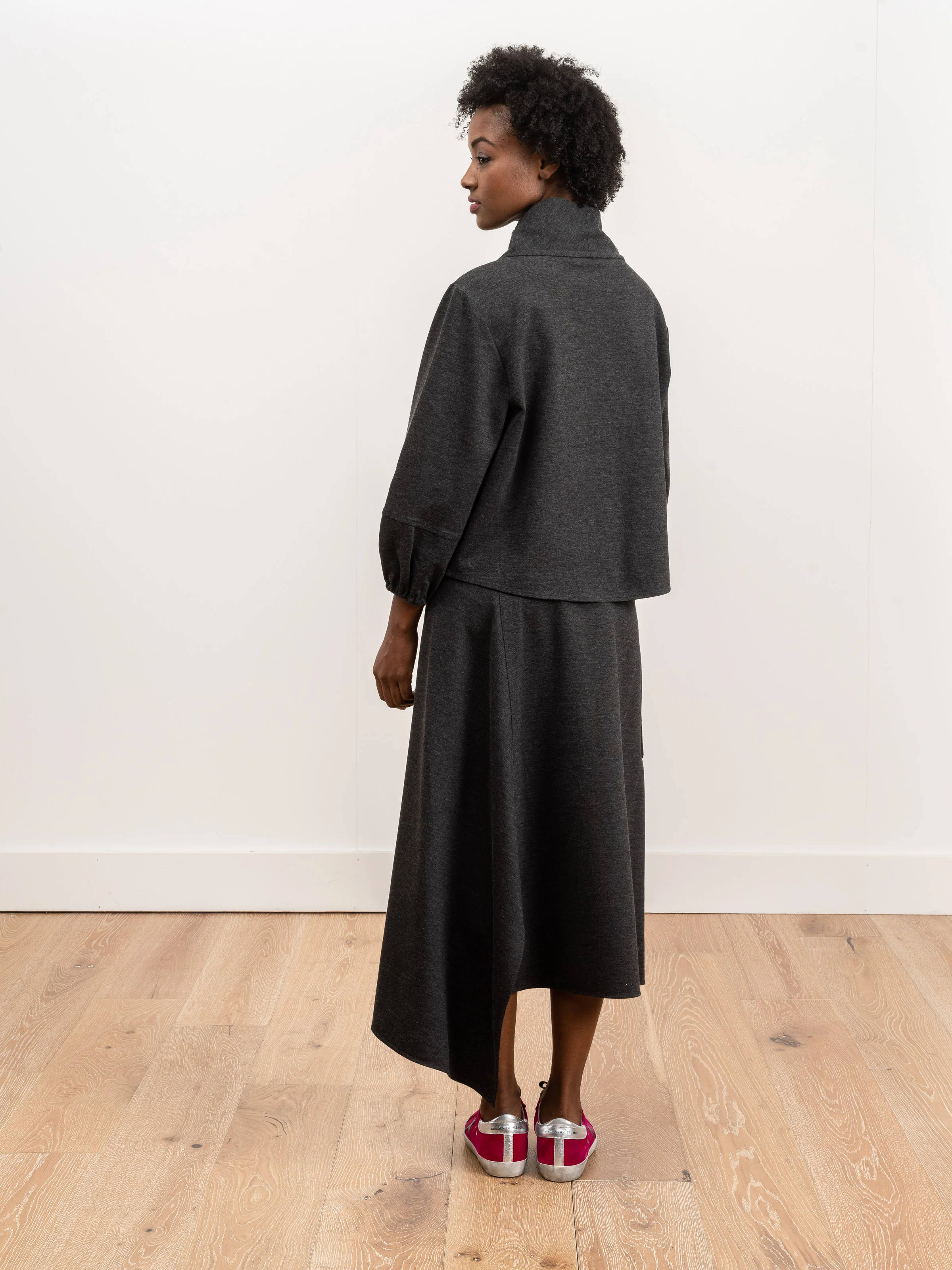 origami skirt - dark heather grey - Image 3