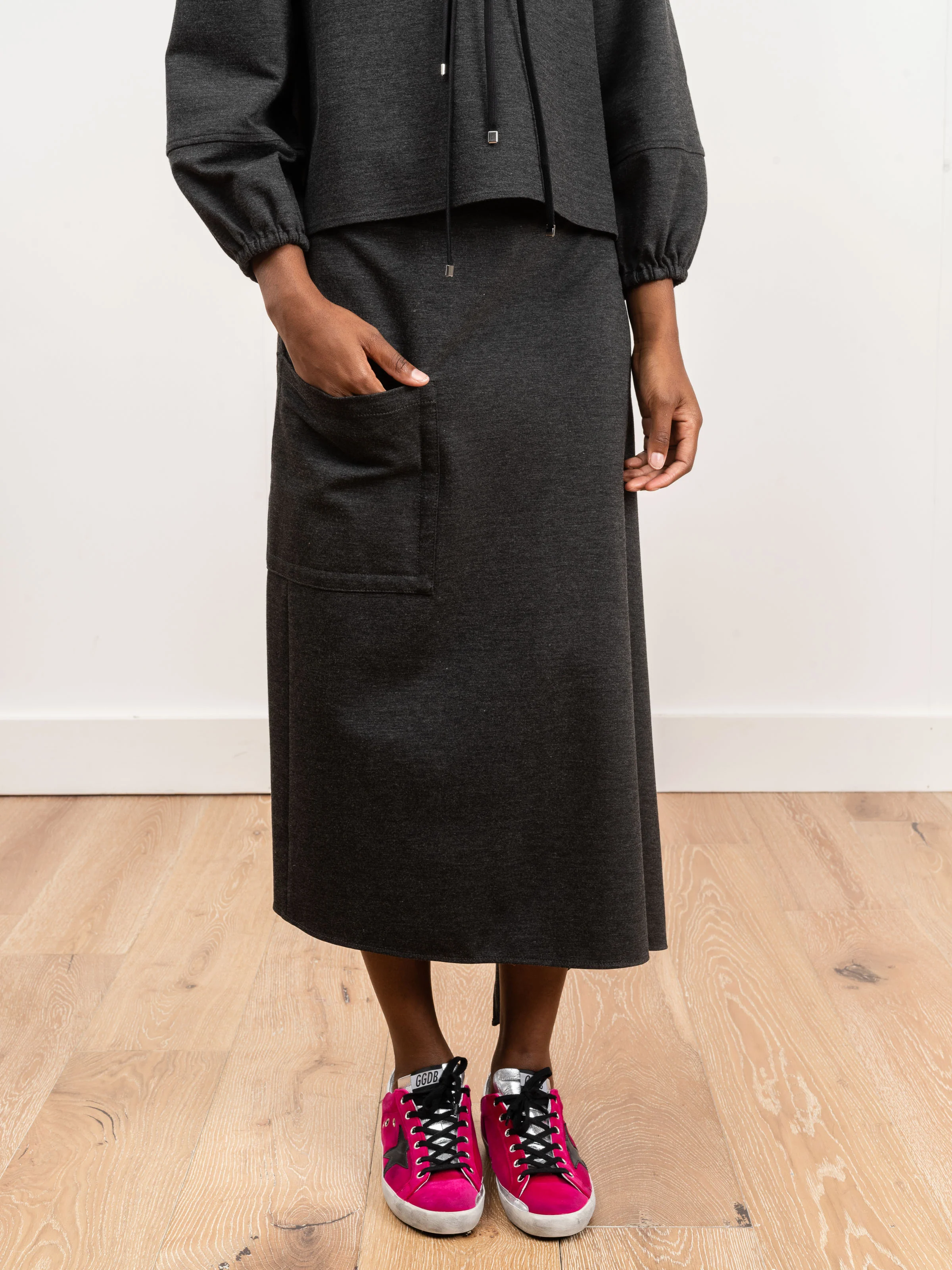 origami skirt - dark heather grey - Image 4
