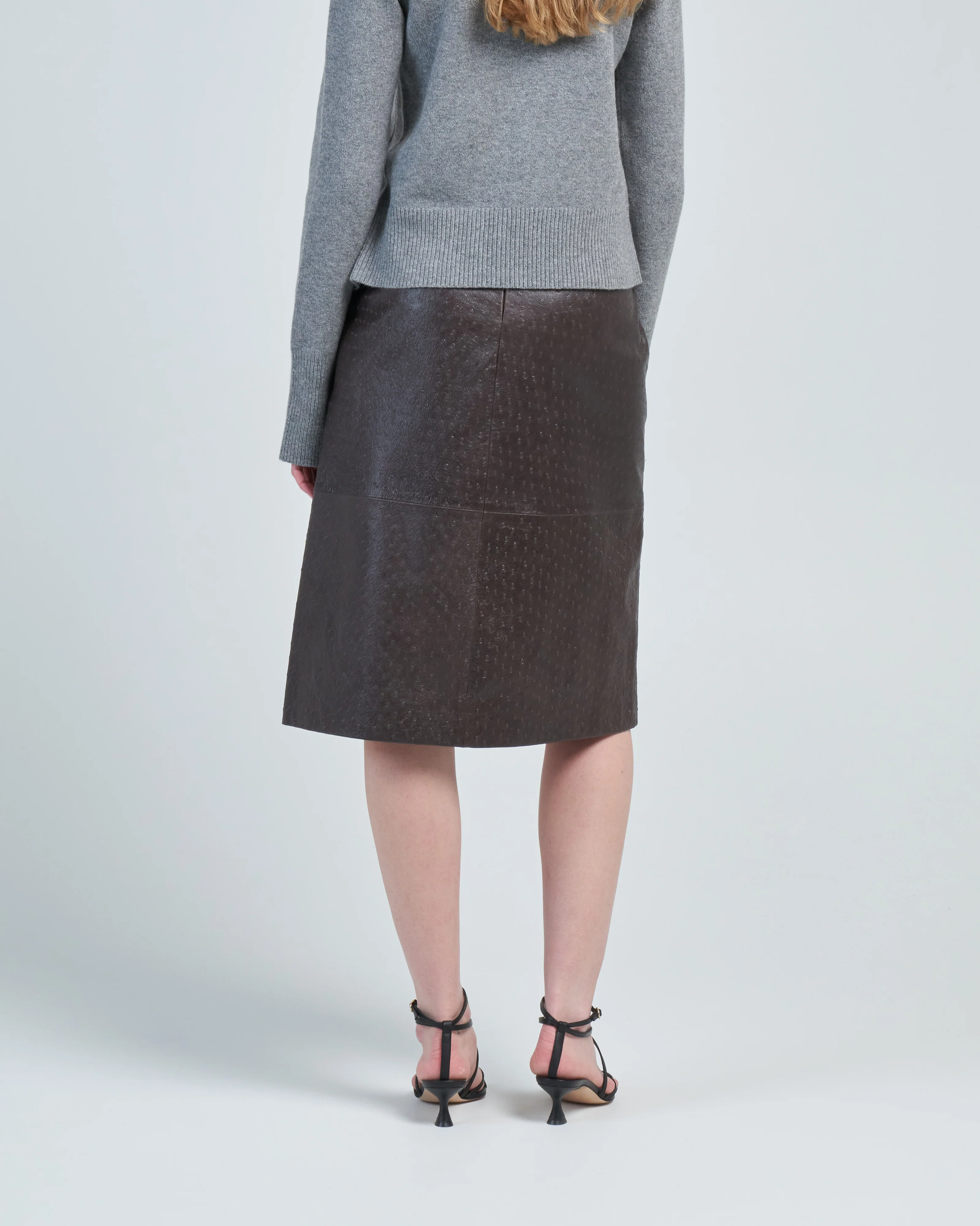 ostrich leather aline skirt - Image 4