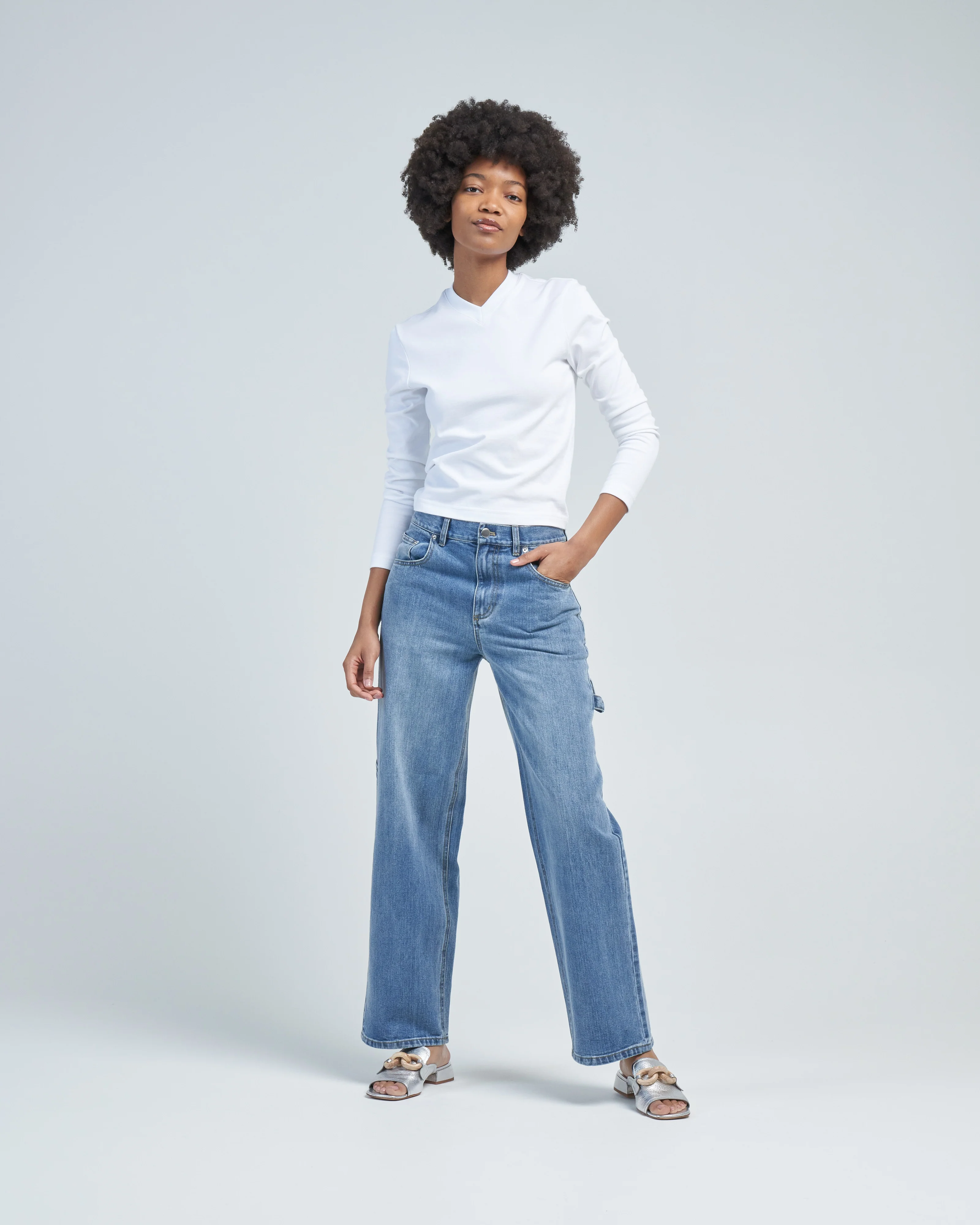 perfect shrunken v neck tee - Image 2