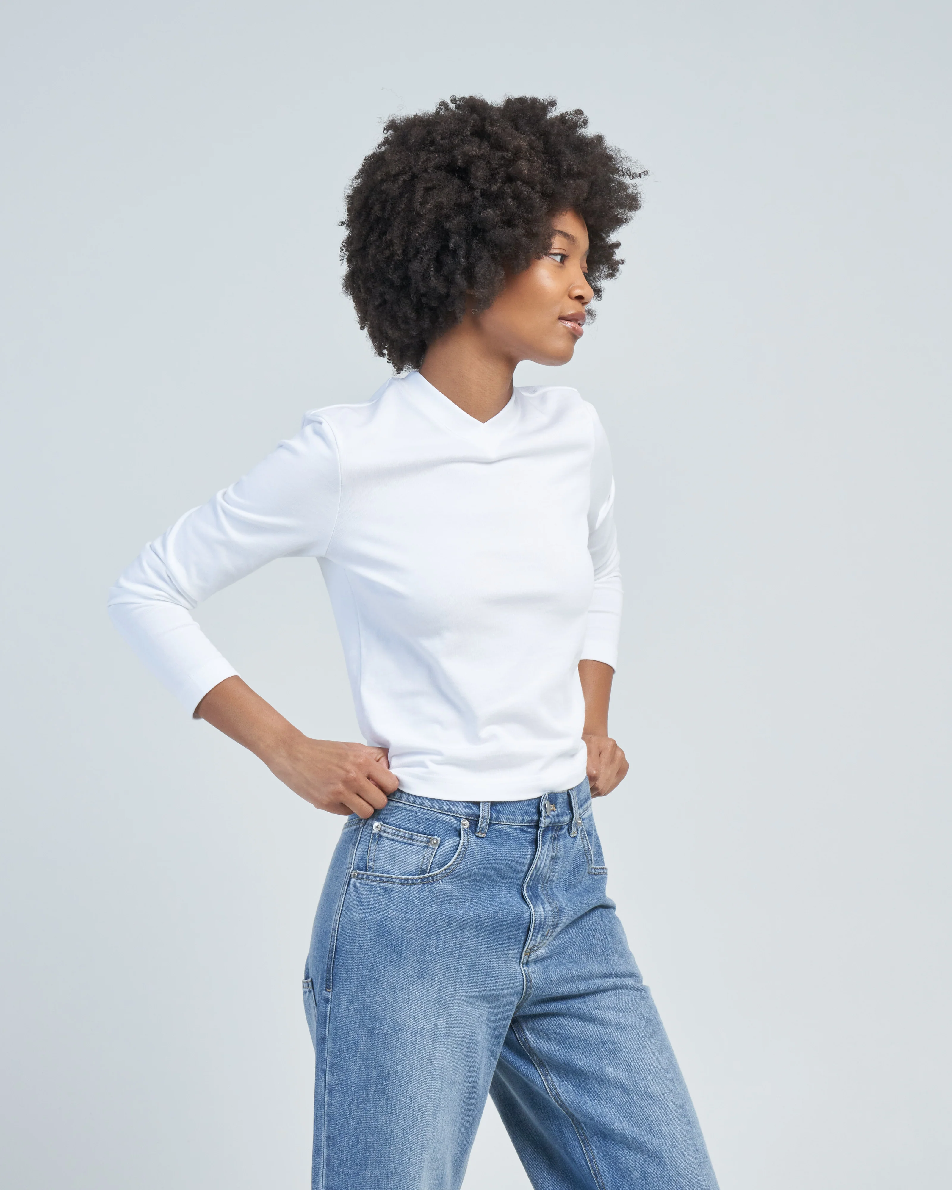 perfect shrunken v neck tee - Image 3