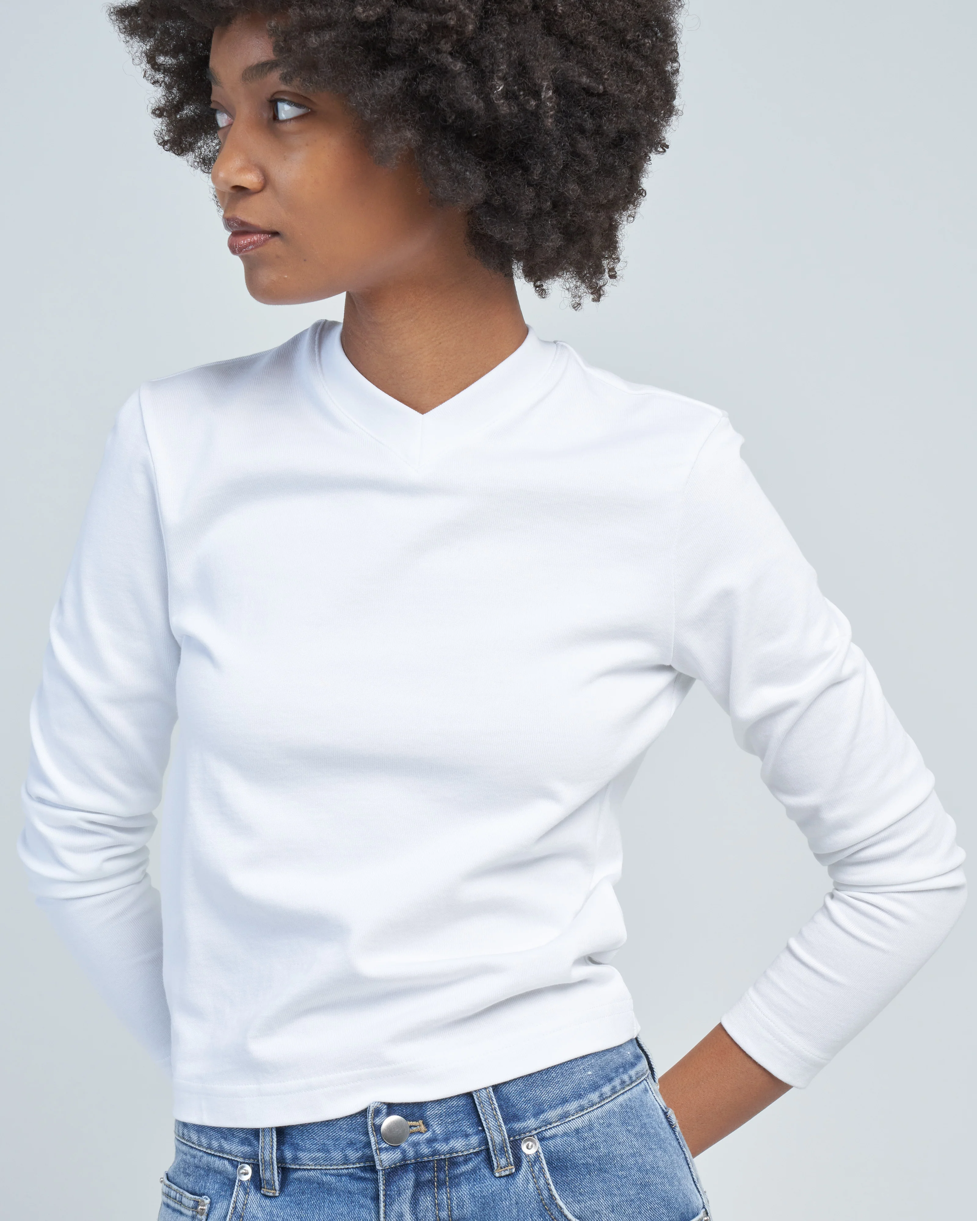 perfect shrunken v neck tee - Image 5