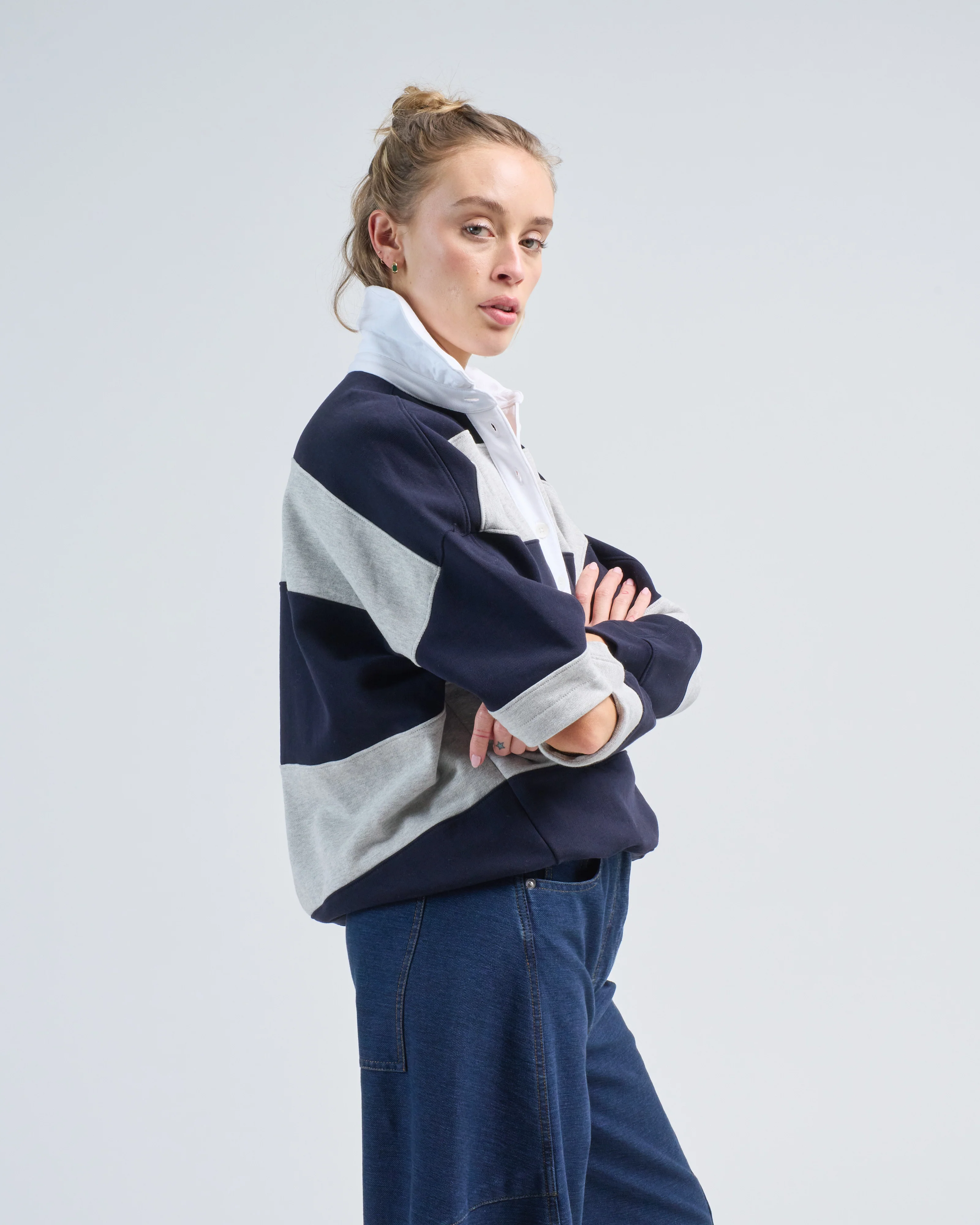 polo collar cocoon sweatshirt - Image 4