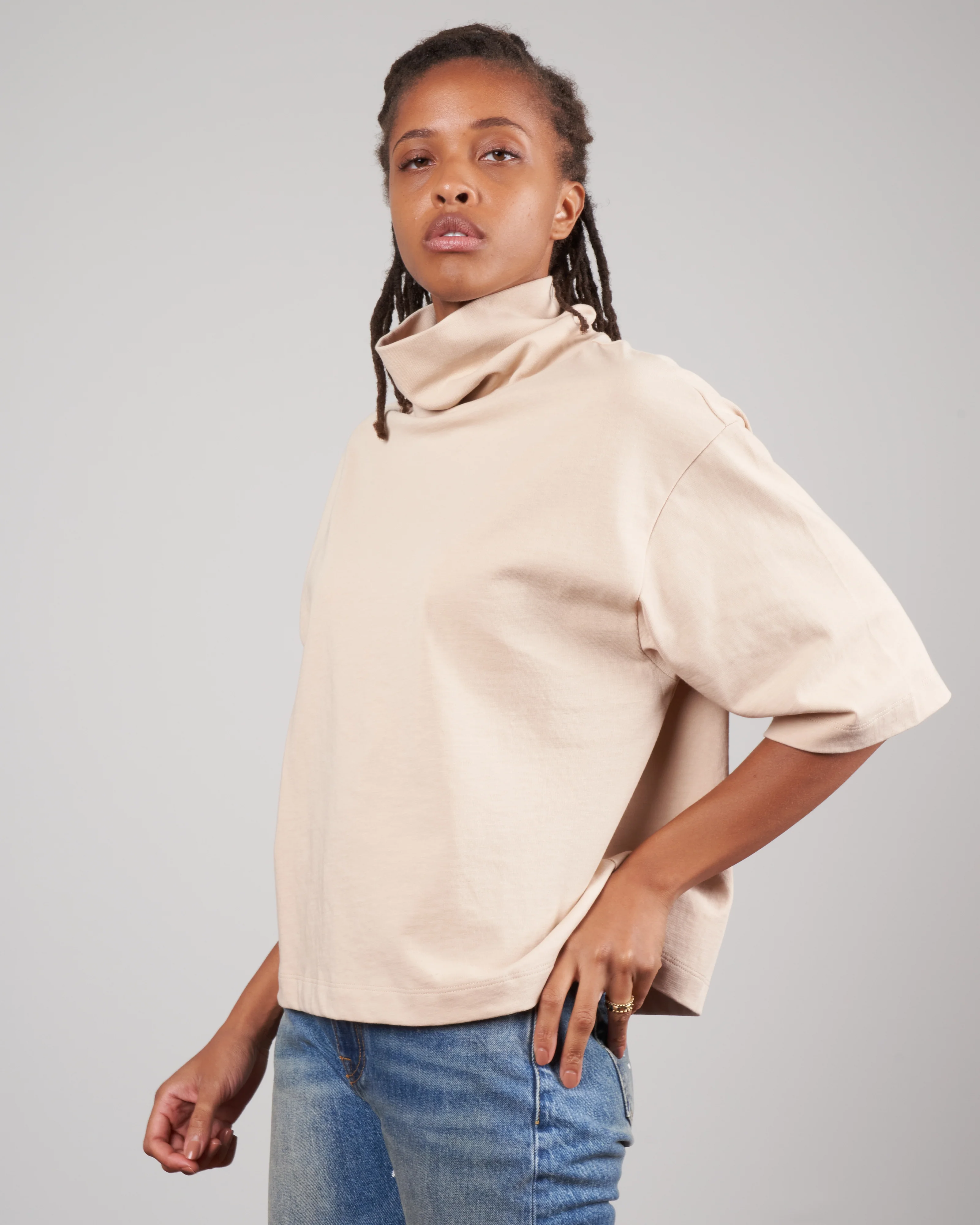 punto milano turtleneck shirt - light toffee - Image 3