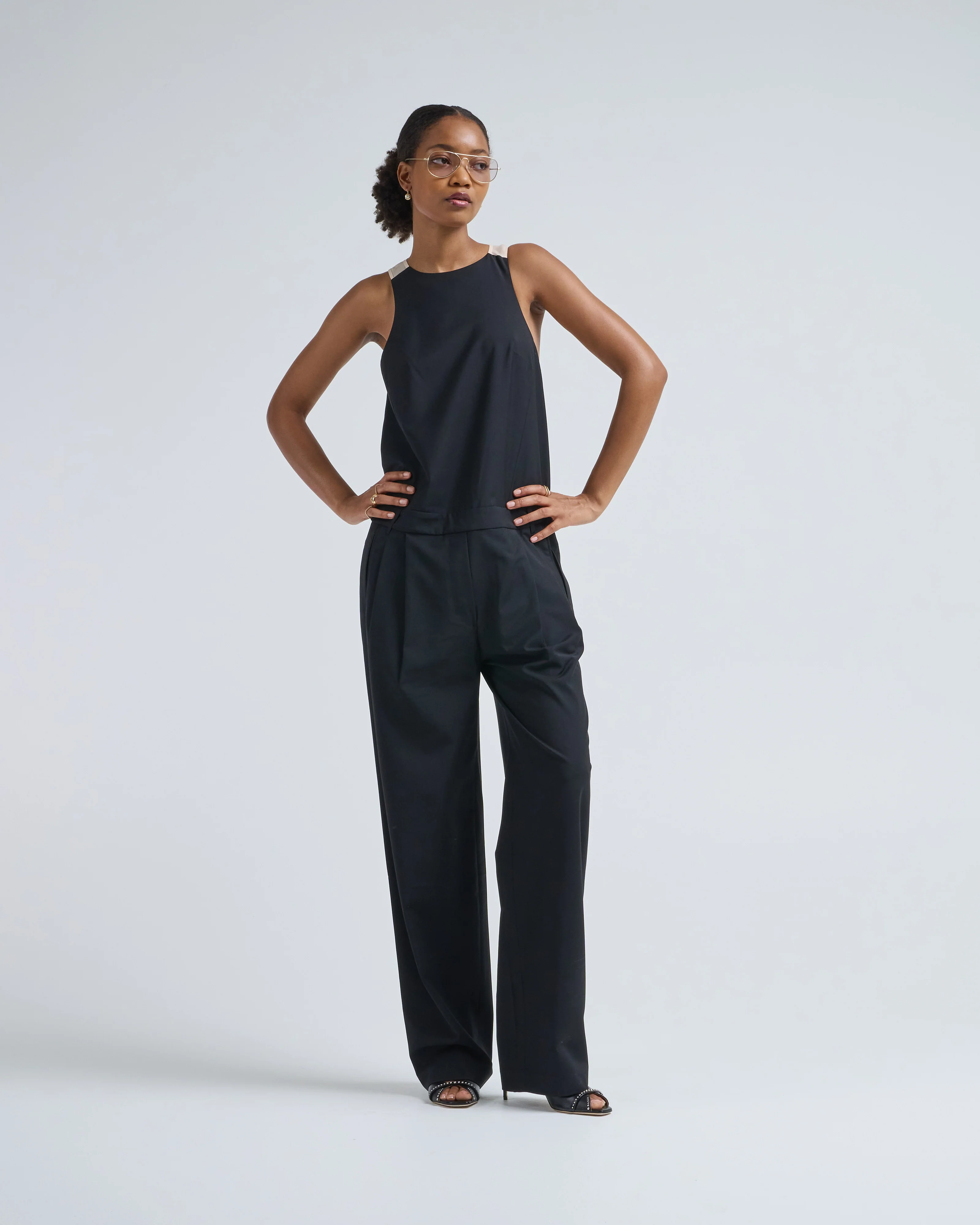 recycled tropical wool jumpsuit