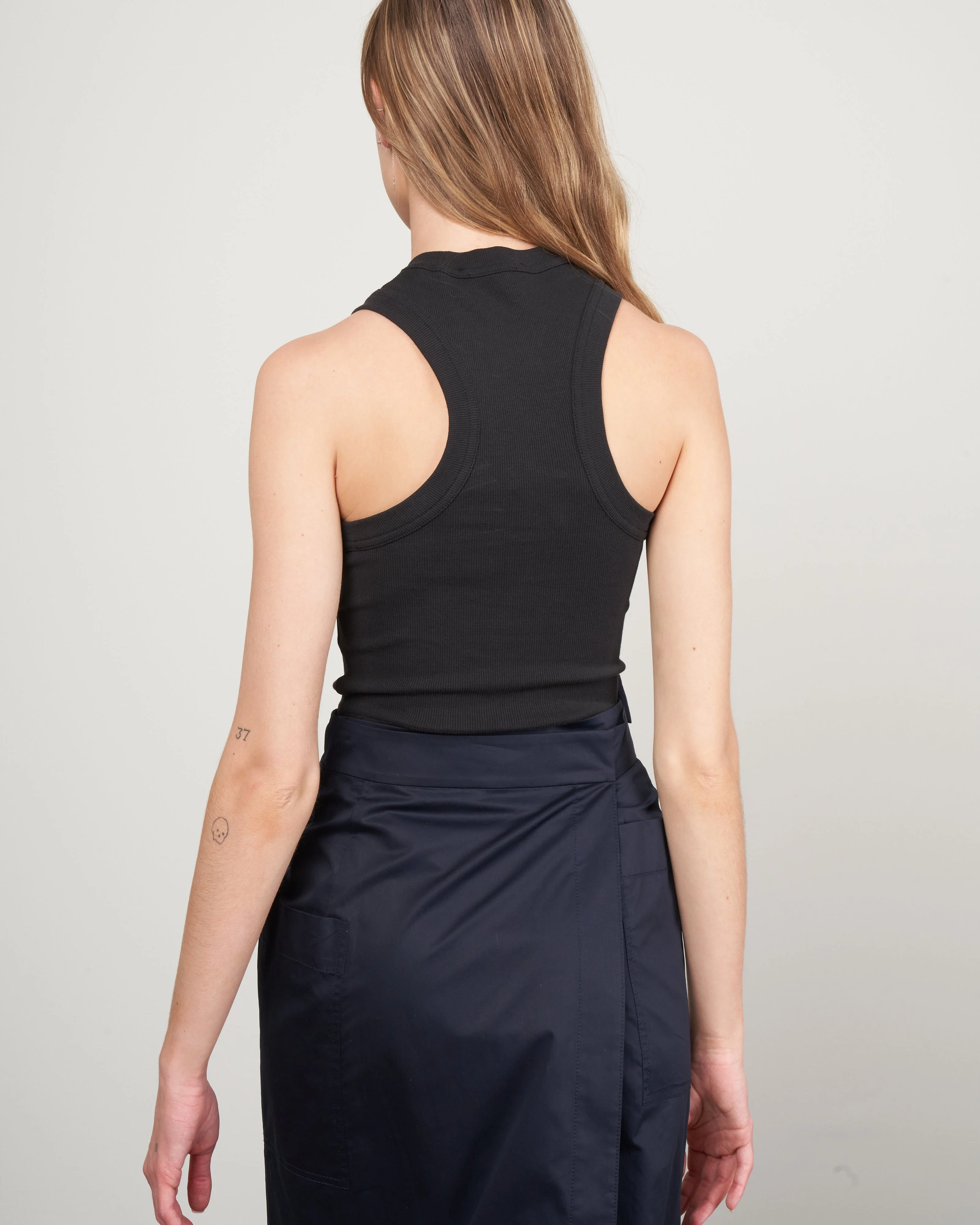 ribbed cropped tank - black black - Image 4