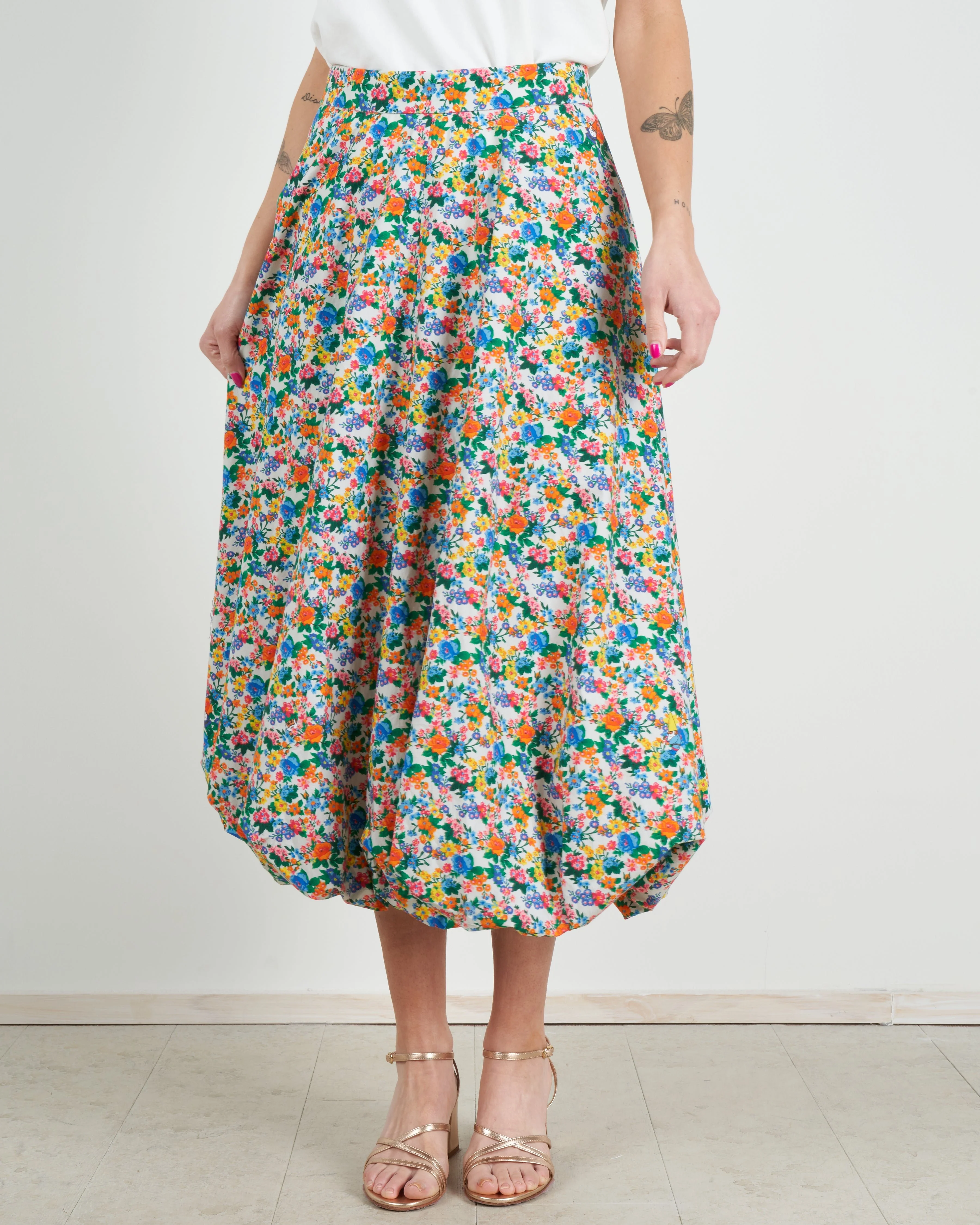 sabine floral bubble skirt - grey multi - Image 3