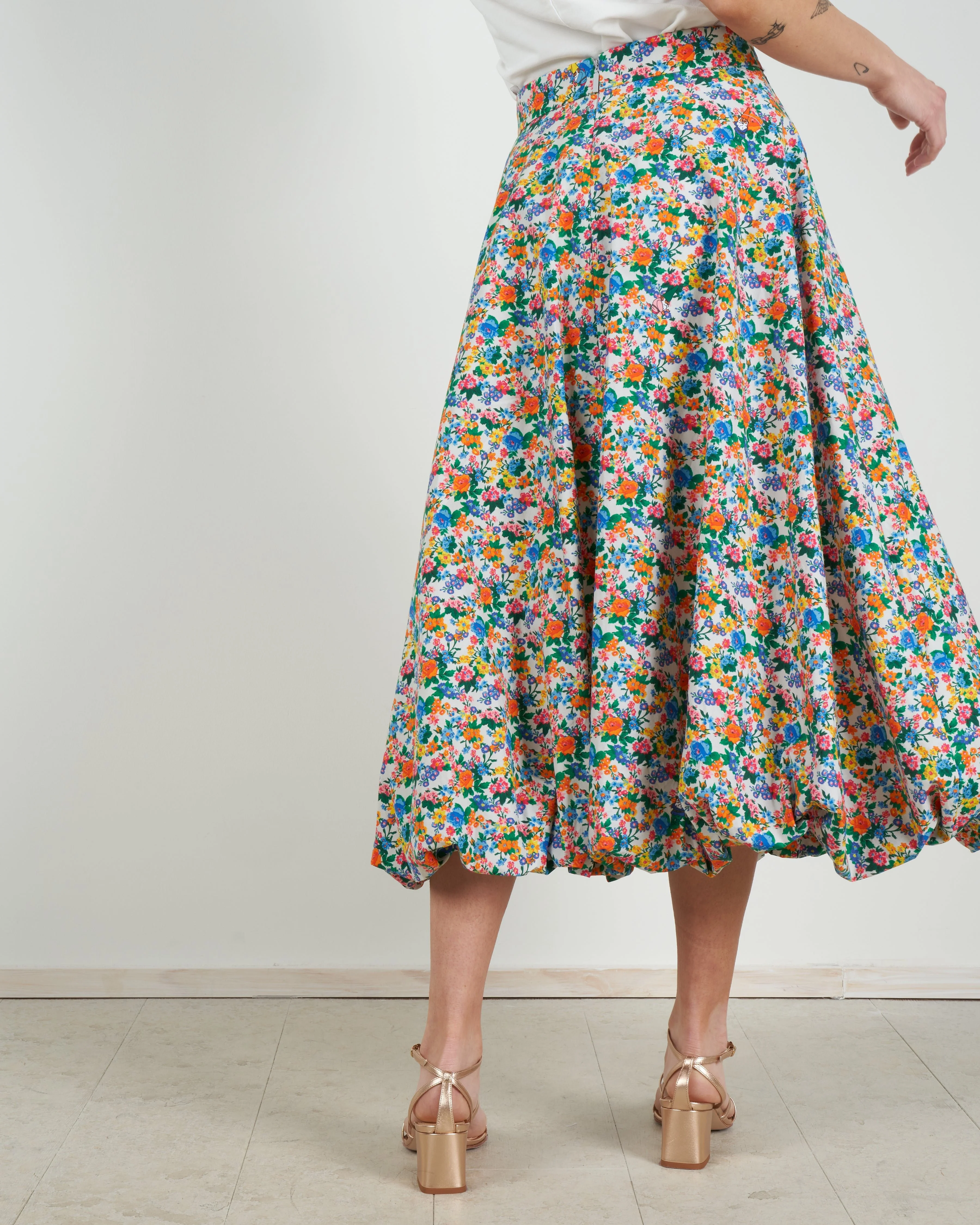 sabine floral bubble skirt - grey multi - Image 4