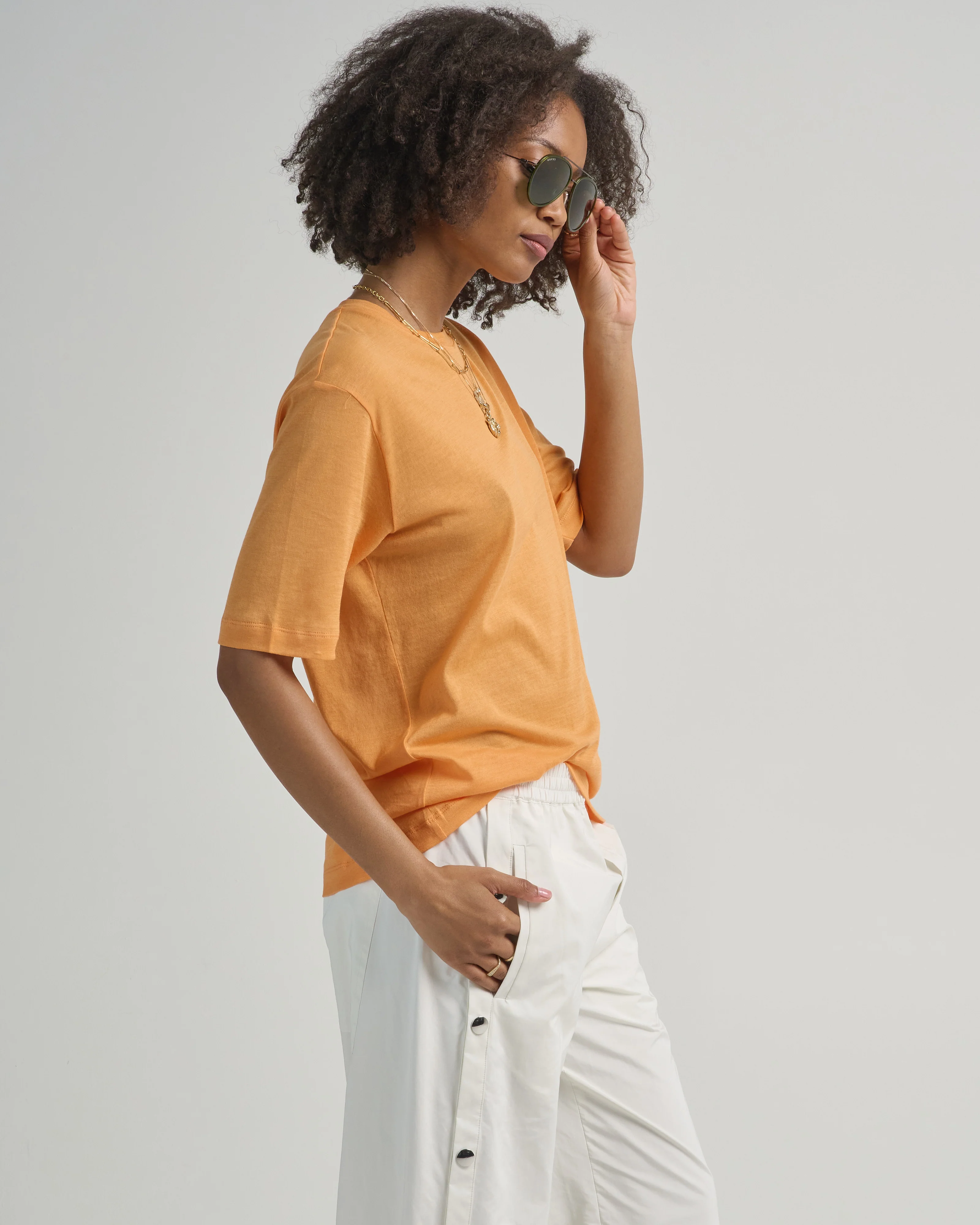 sheer crepe knit mock unisex tee - Image 2