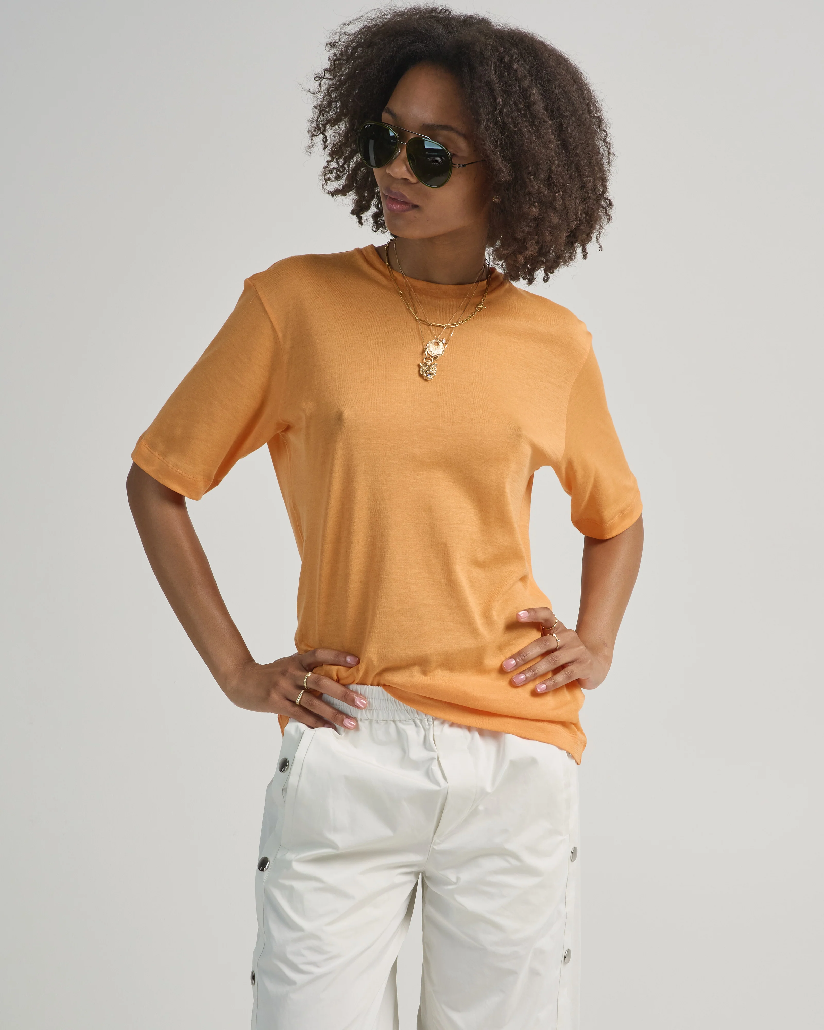sheer crepe knit mock unisex tee - Image 3