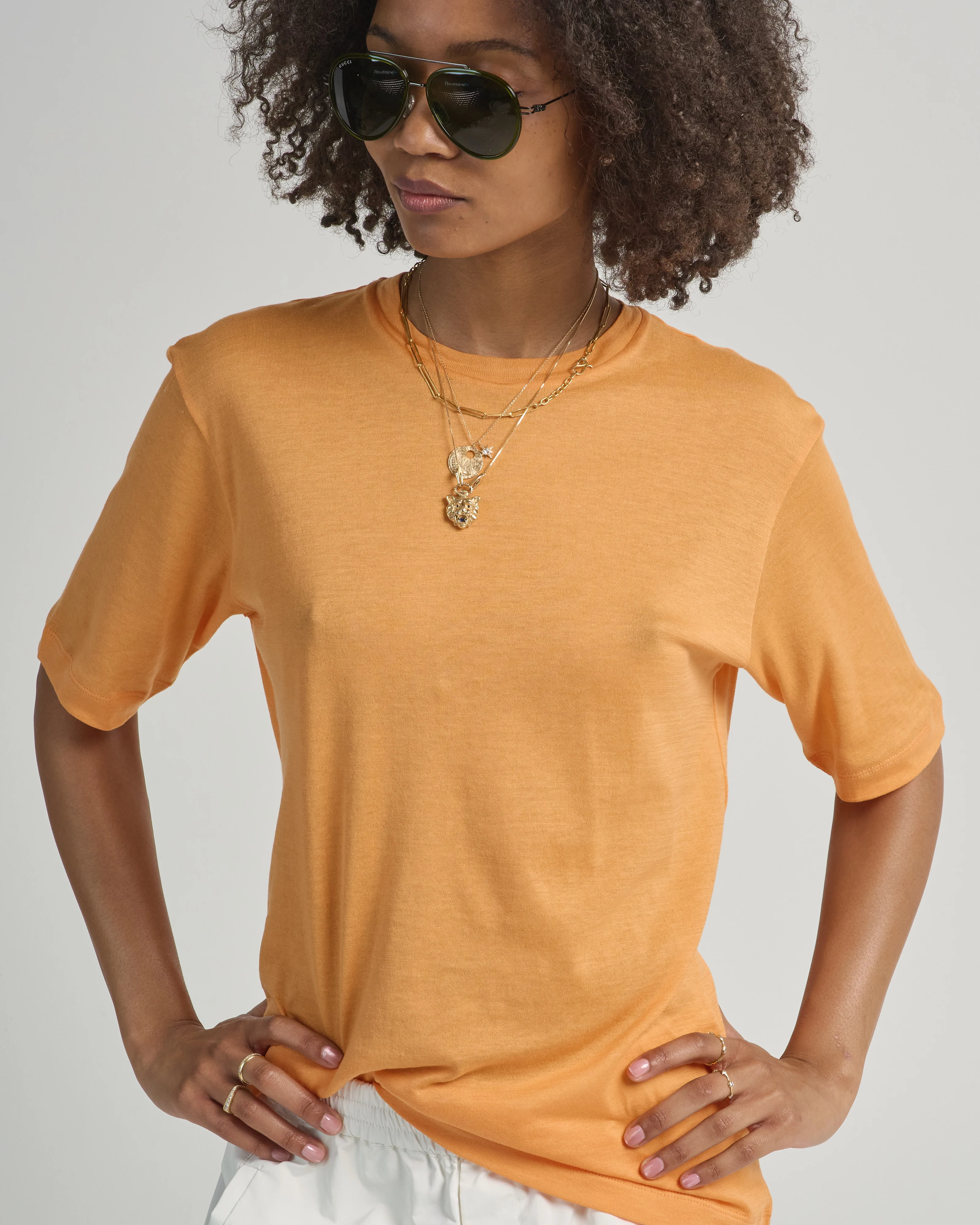 sheer crepe knit mock unisex tee - Image 5