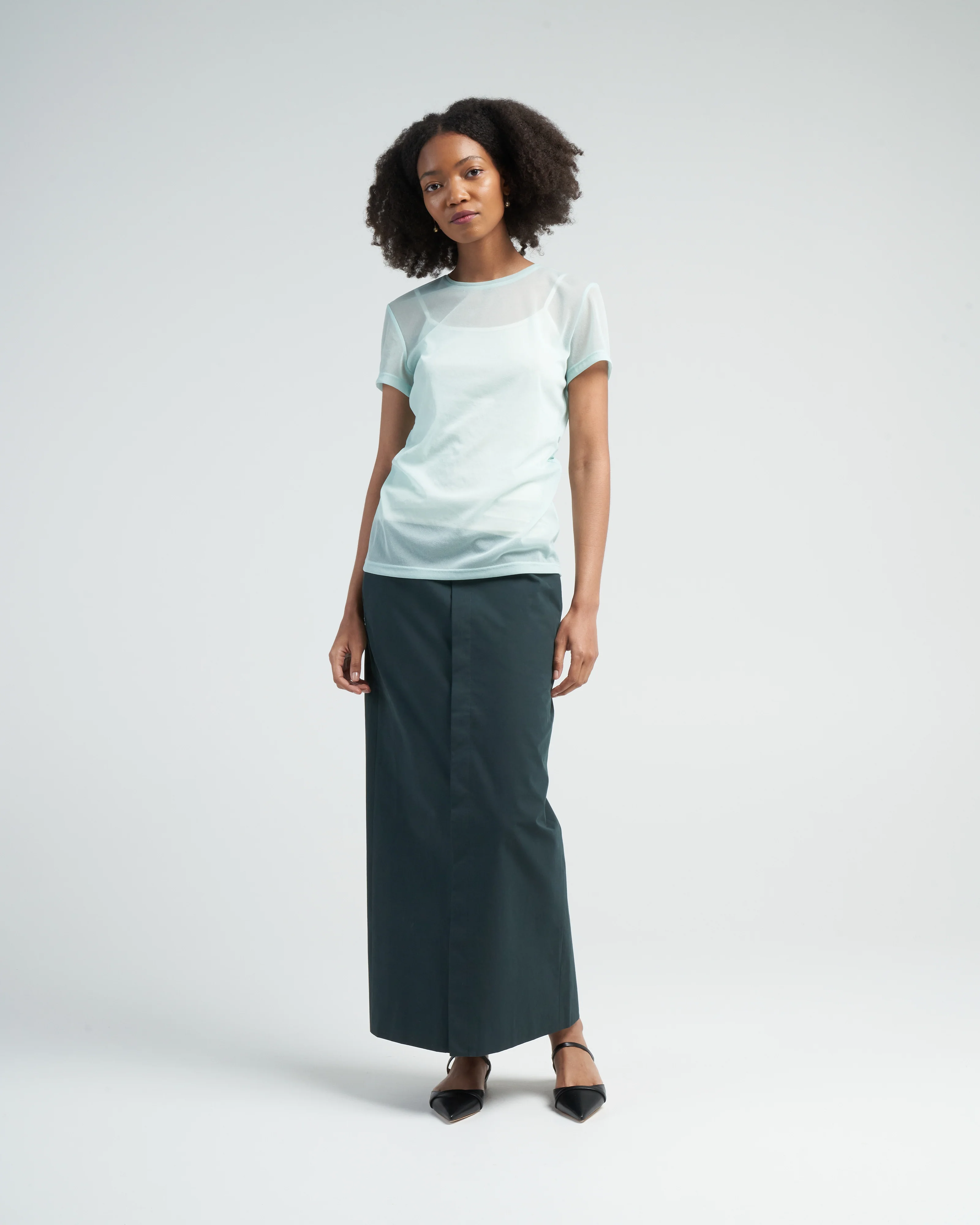 sheer gauze baby tee - mint - Image 2