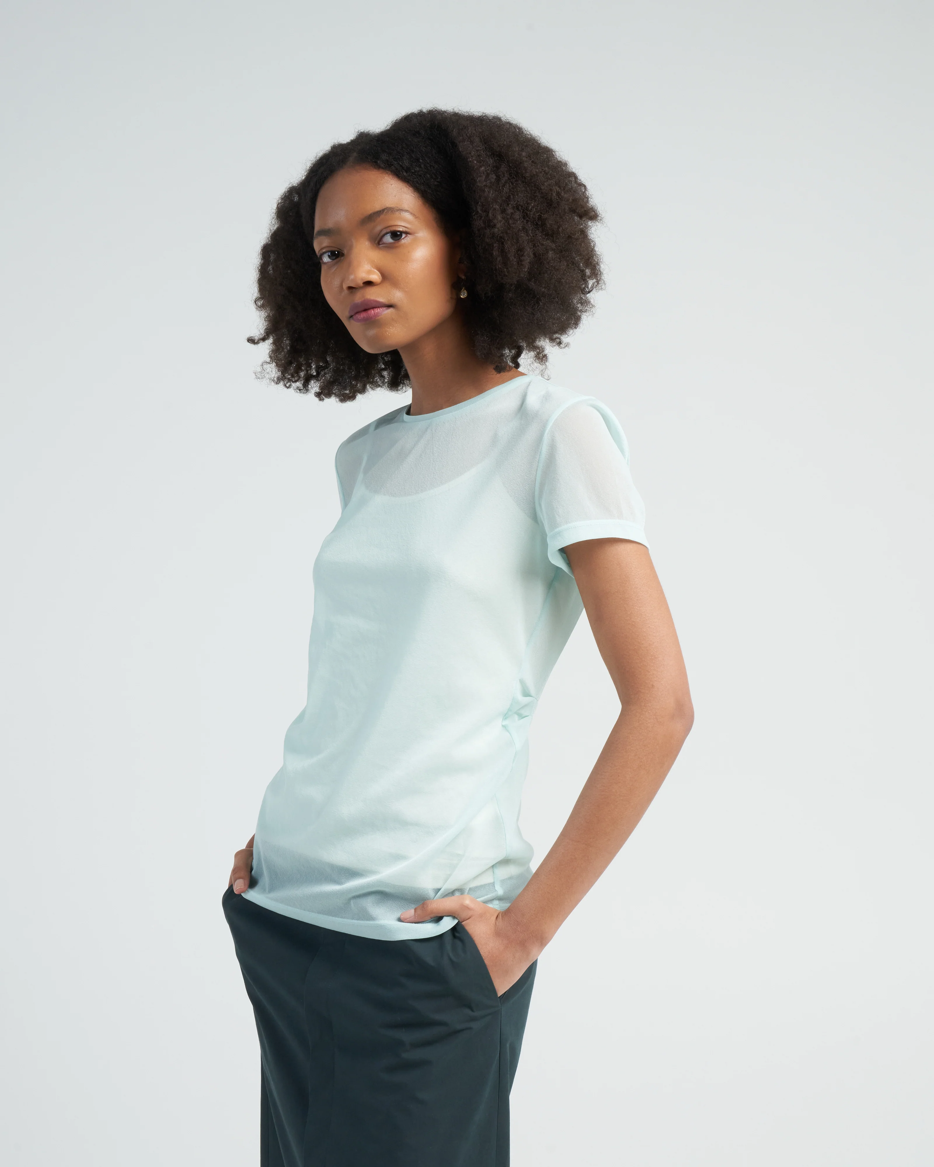sheer gauze baby tee - mint - Image 3