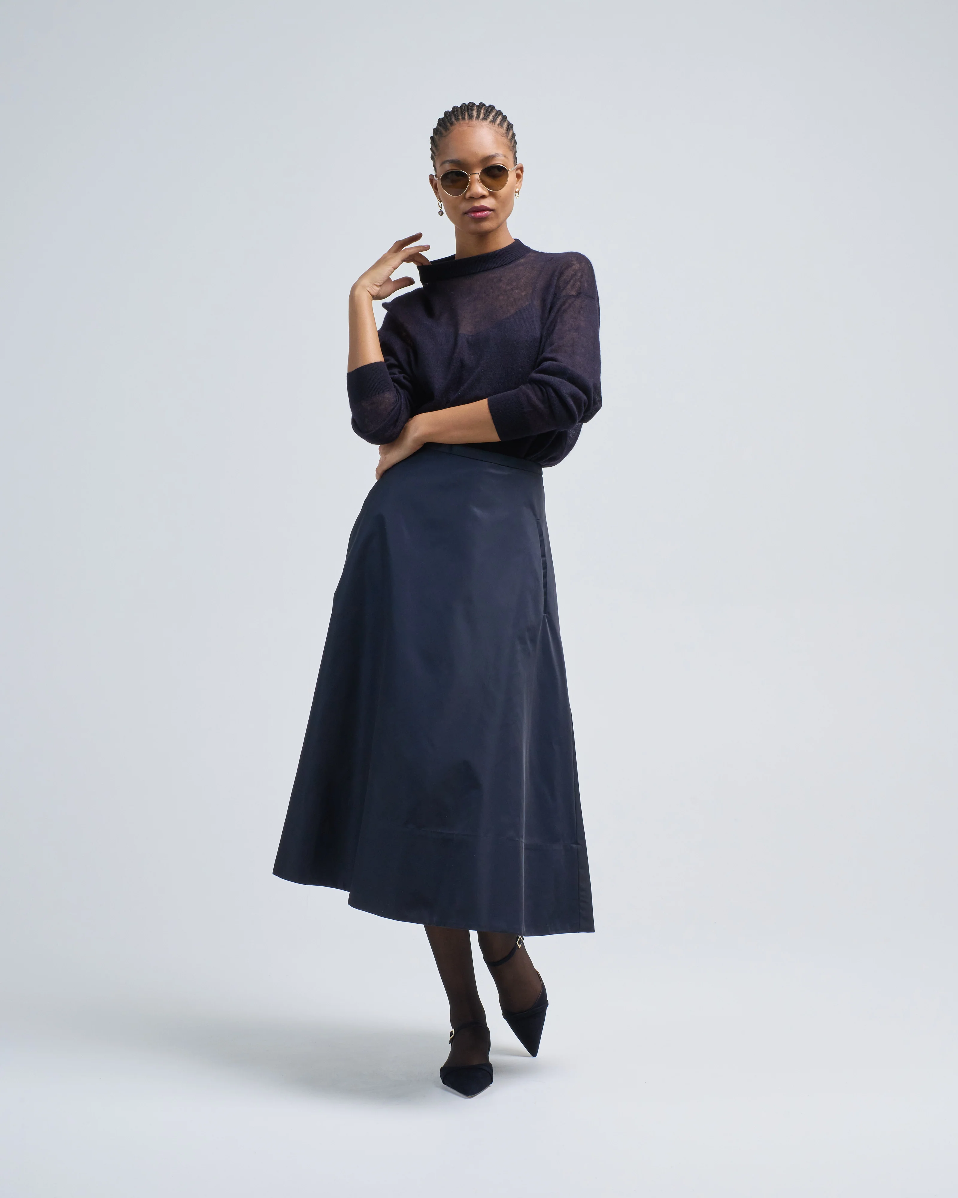 sheer sweater crewneck easy pullover - Image 2