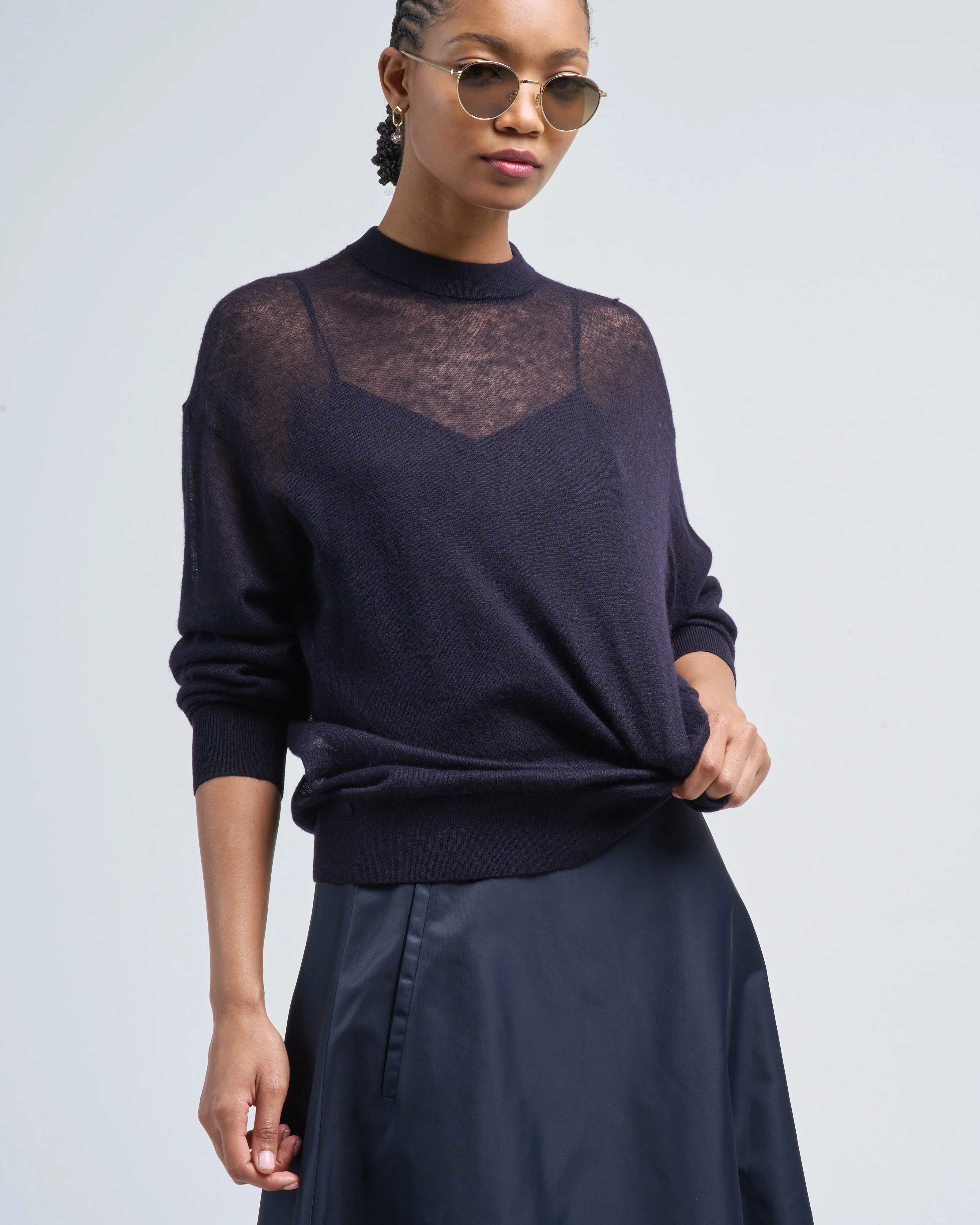 sheer sweater crewneck easy pullover - Image 5