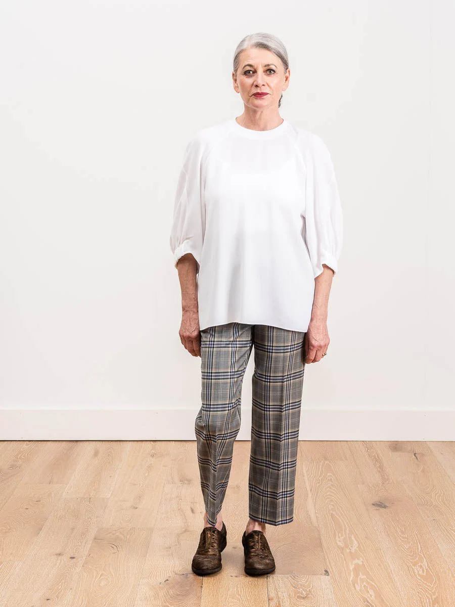 shirred sleeve raglan top