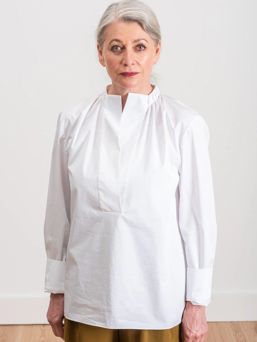 shirred split neck top - Image 2