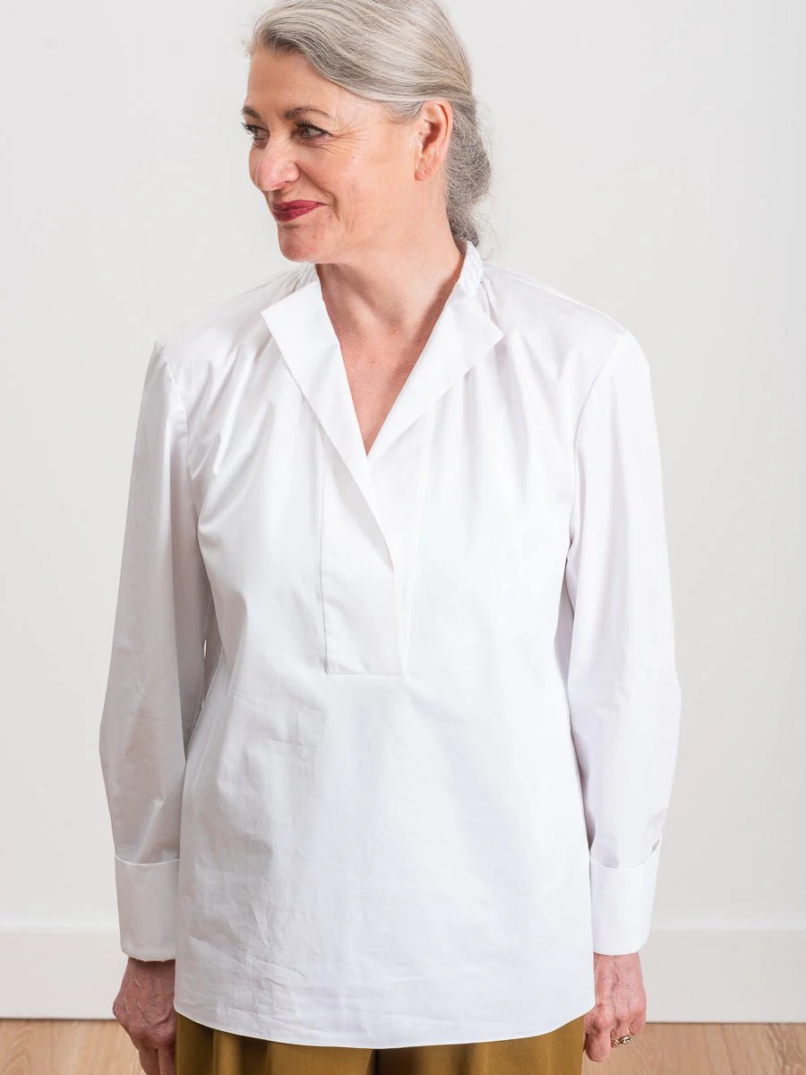 shirred split neck top - Image 5