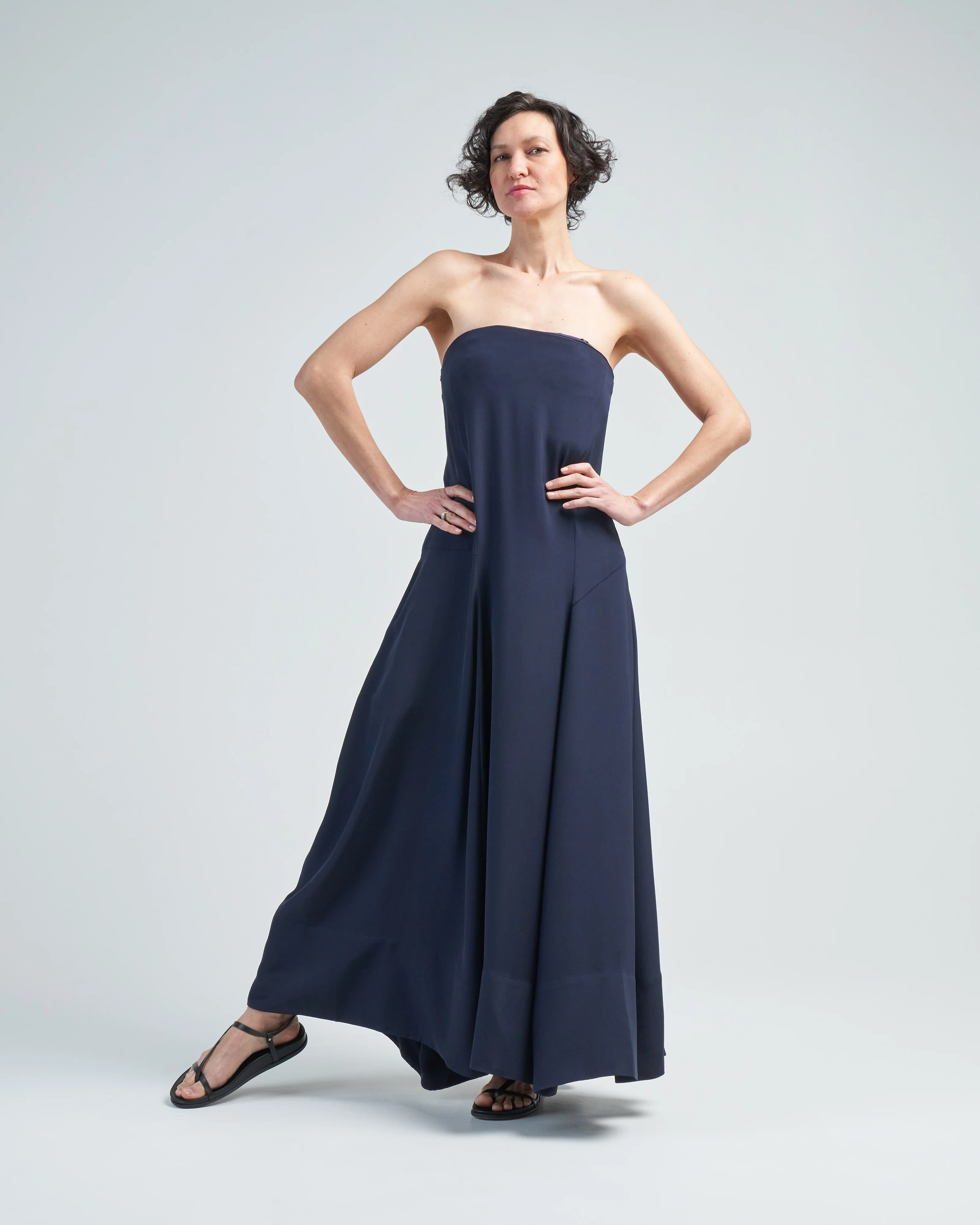 silk strapless sculpted dress - Image 2