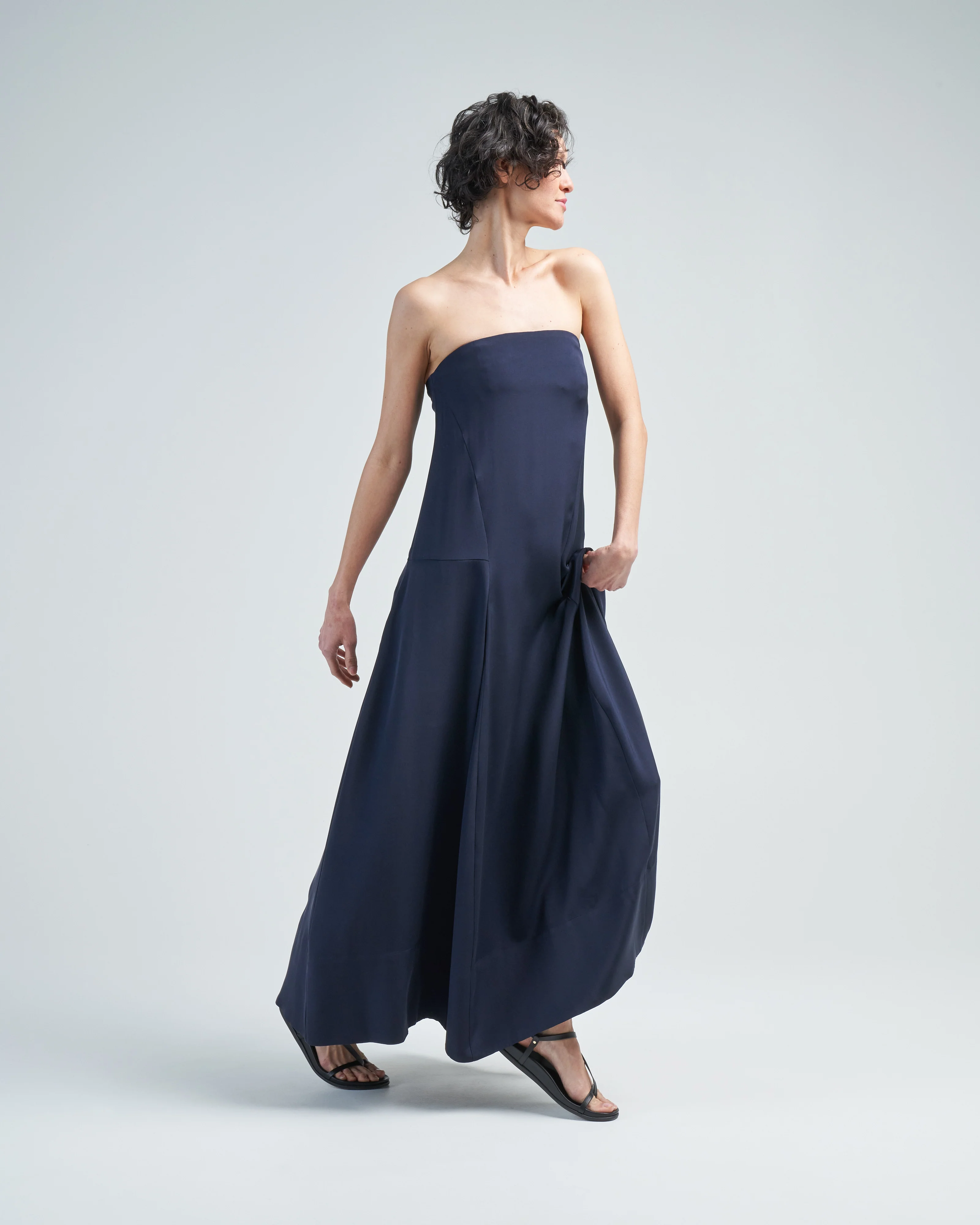 silk strapless sculpted dress - Image 3