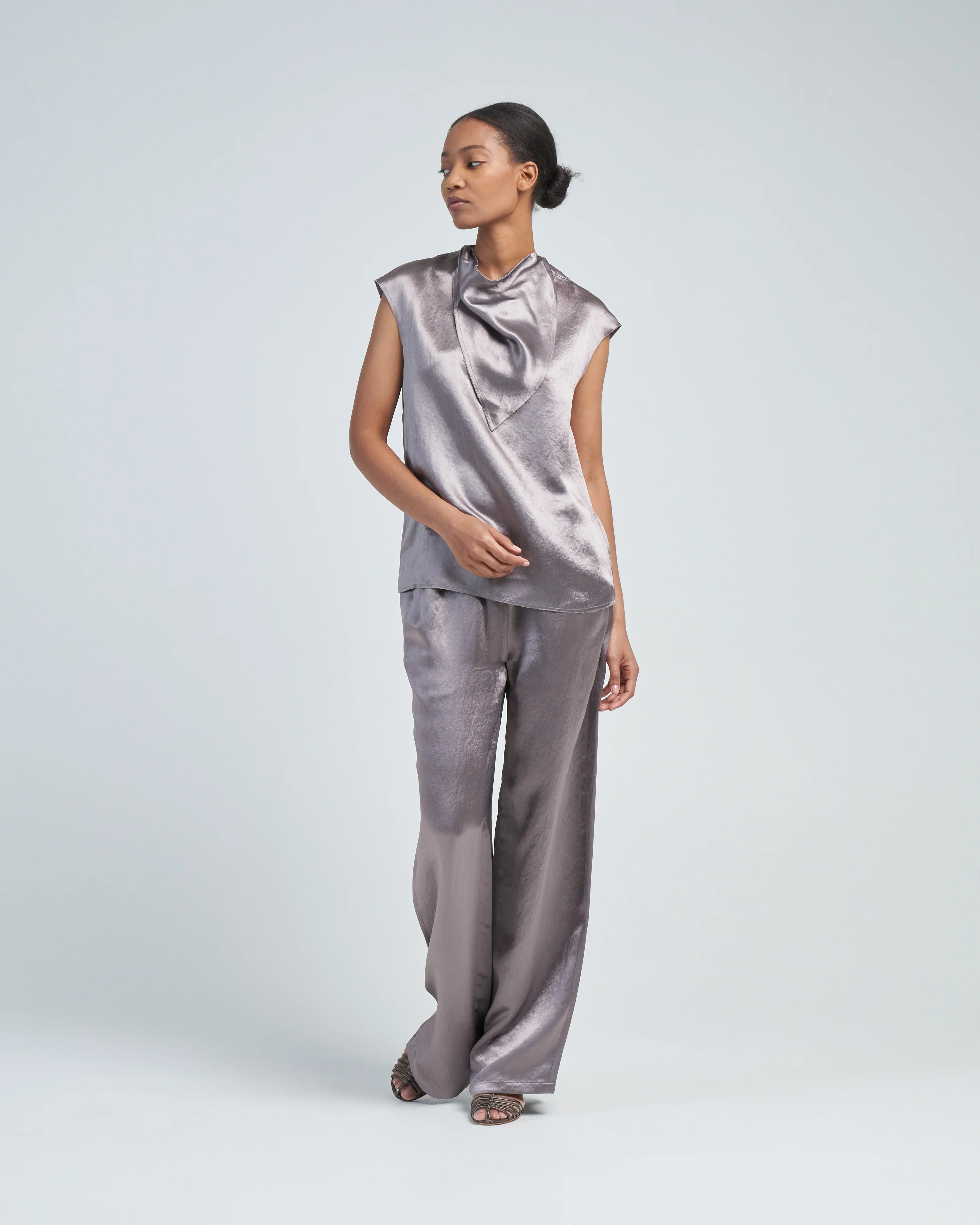 sion satin wide leg pullon pant - Image 2