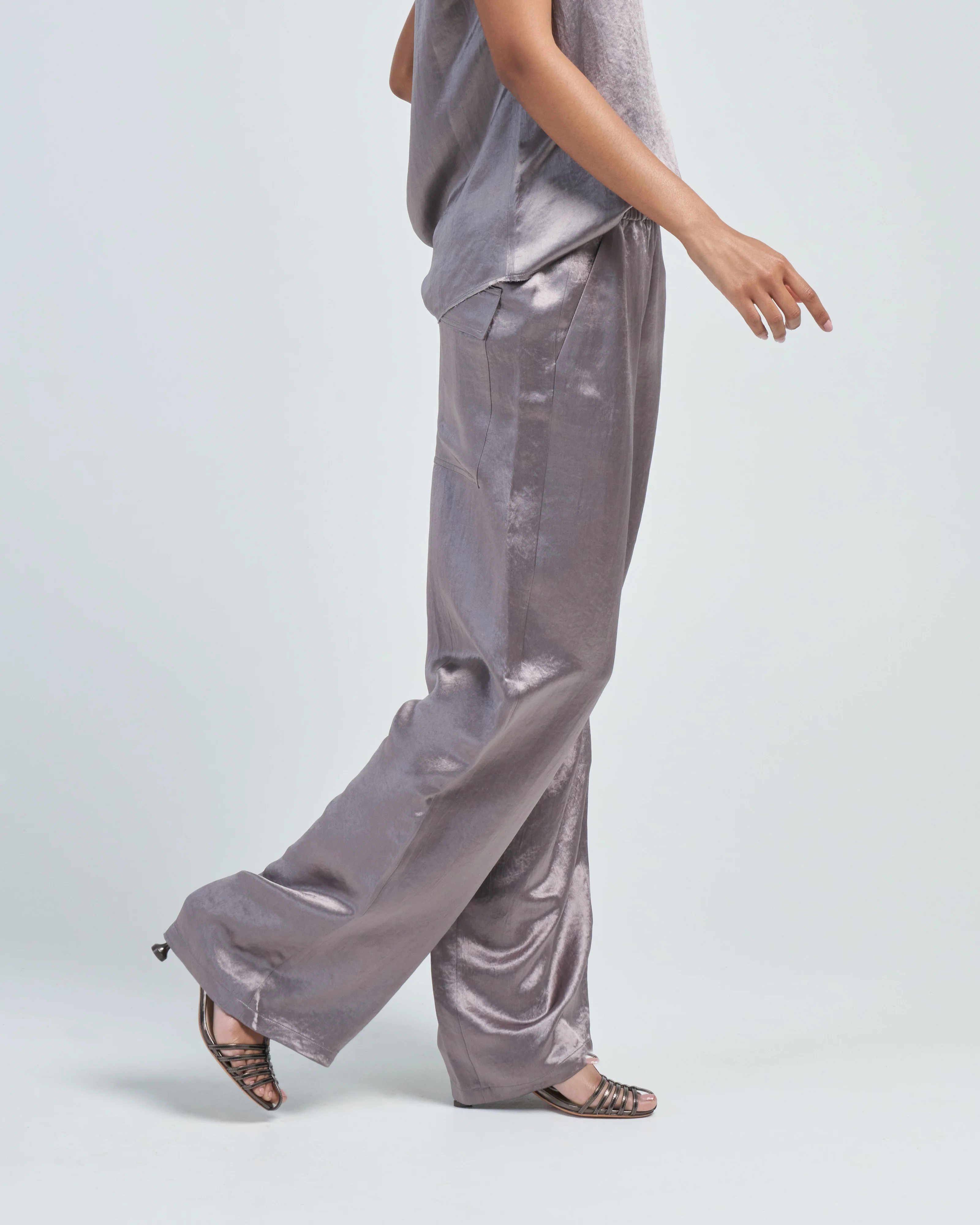 sion satin wide leg pullon pant - Image 3