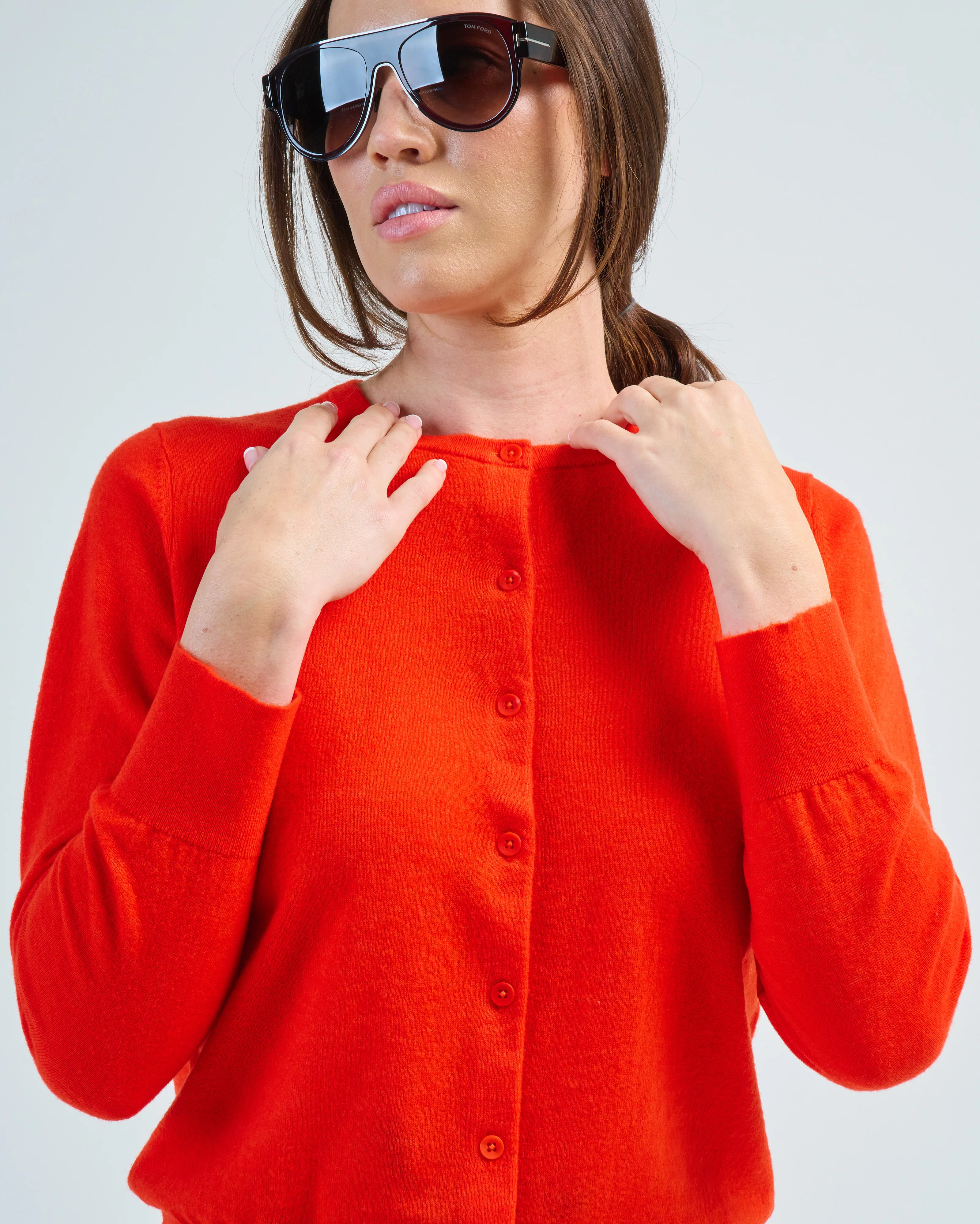 skinlike mercerized wool shrunken cardigan - Image 2