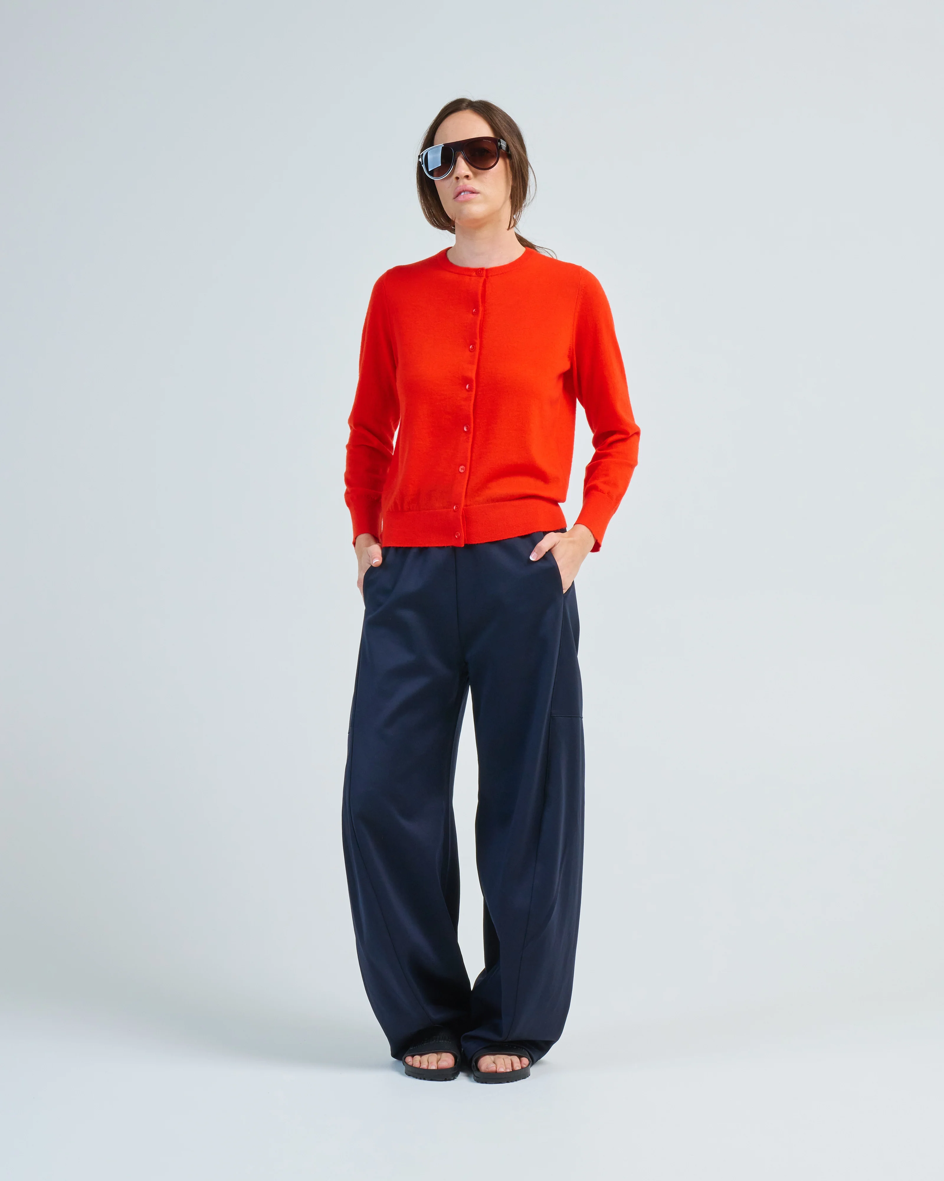skinlike mercerized wool shrunken cardigan - Image 3