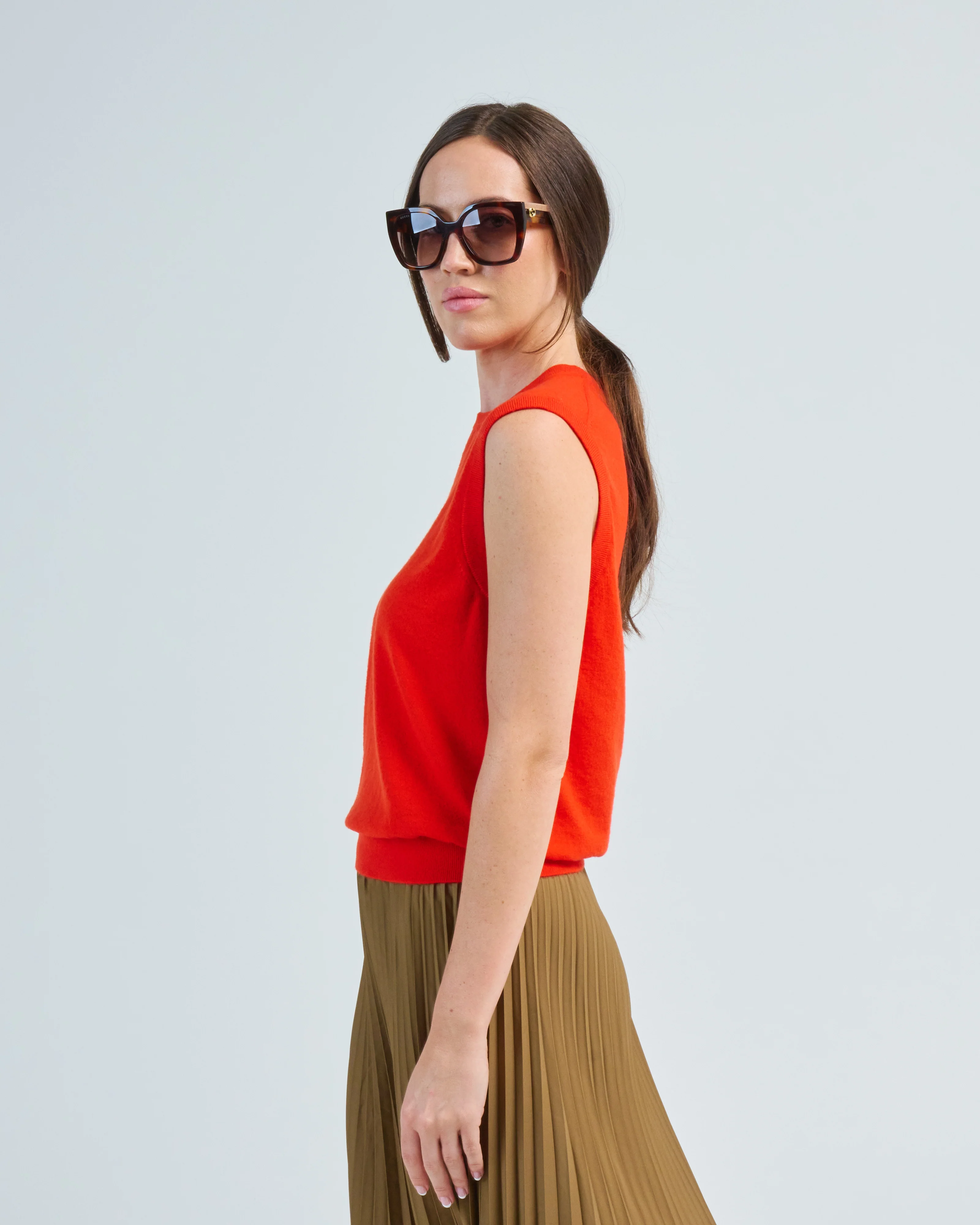 skinlike mercerized wool sleeveless sweater - Image 4