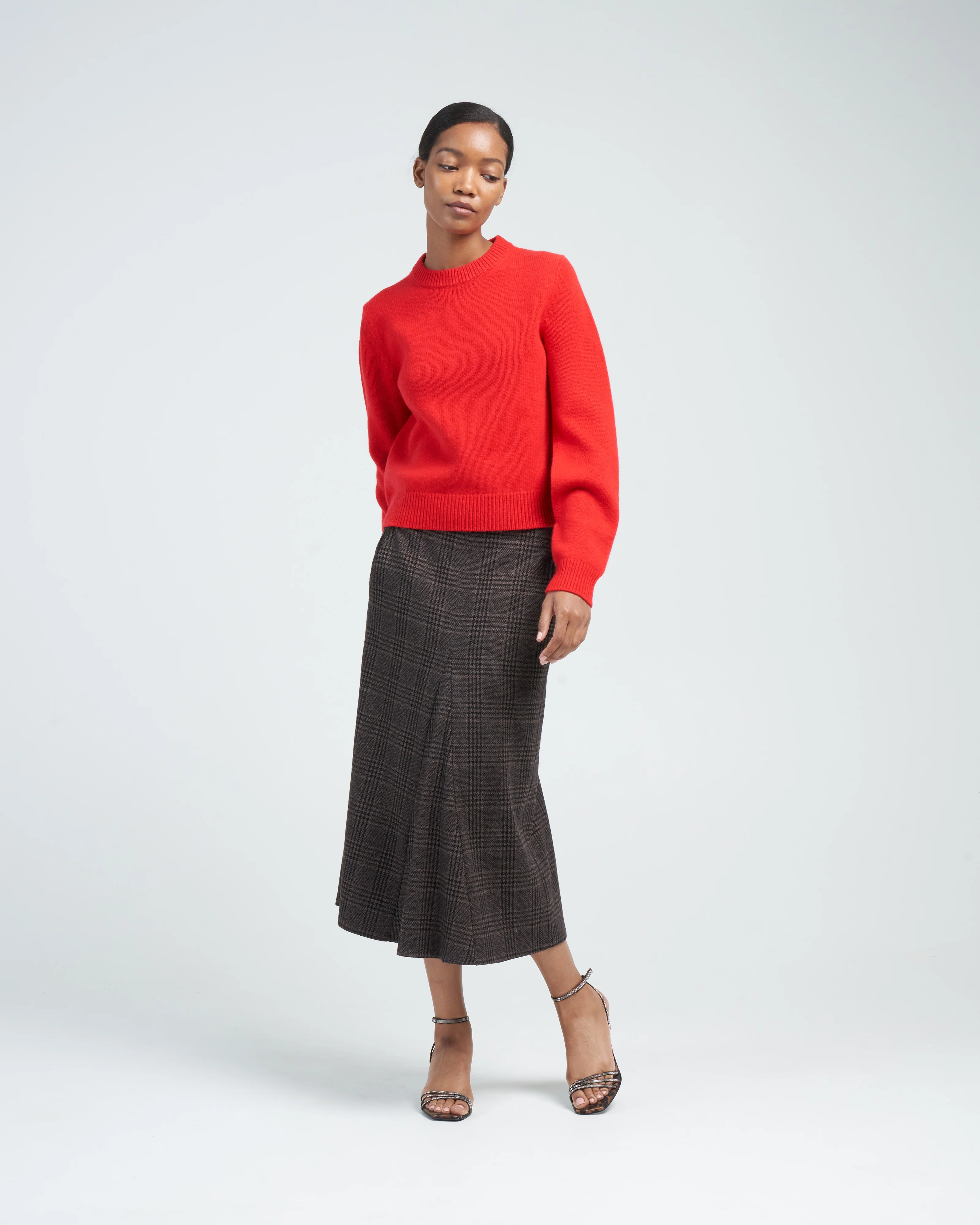 soft lambswool shrunken crewneck pullover - red - Image 2