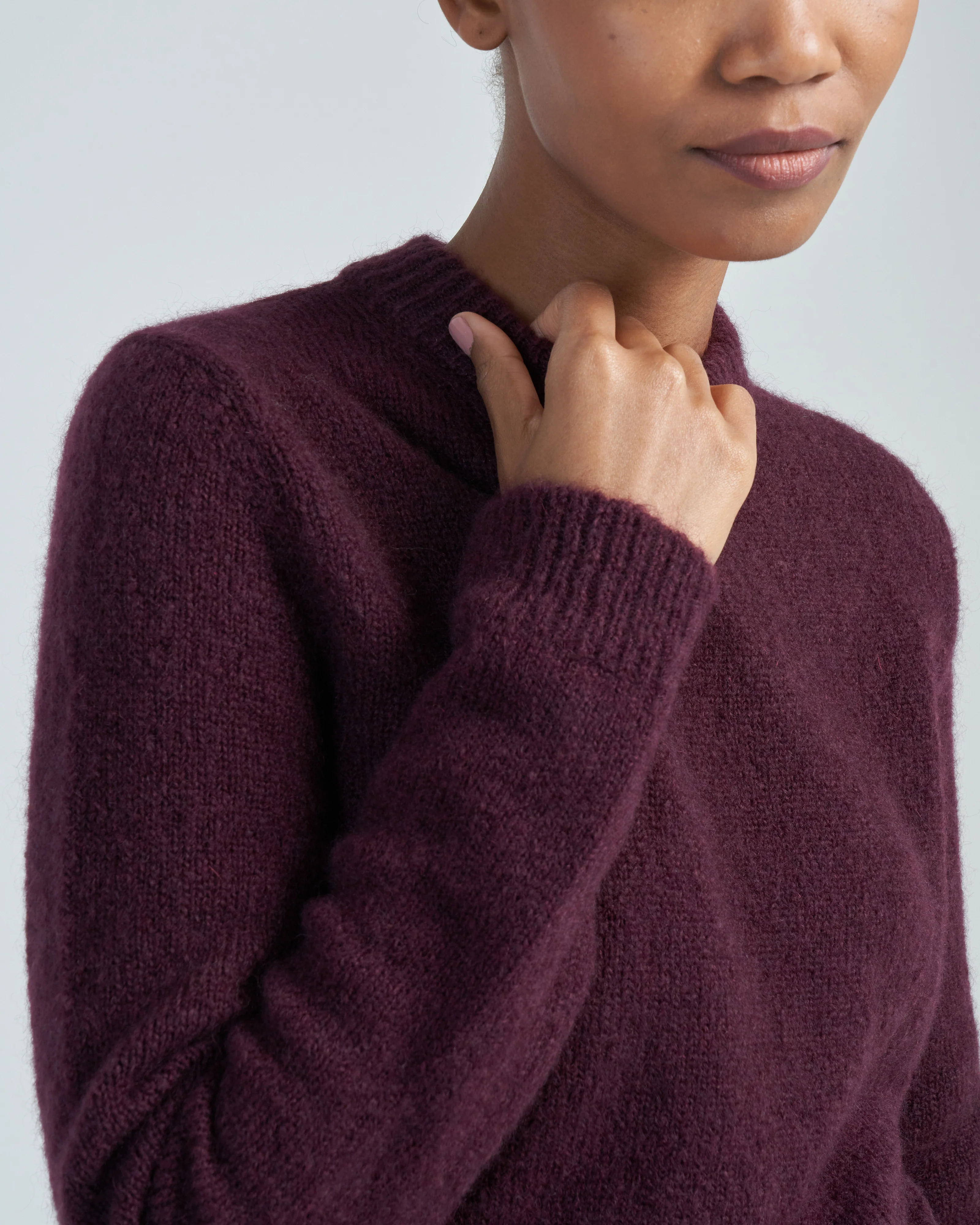 soft mohair shrunken crewneck pullover - Image 2