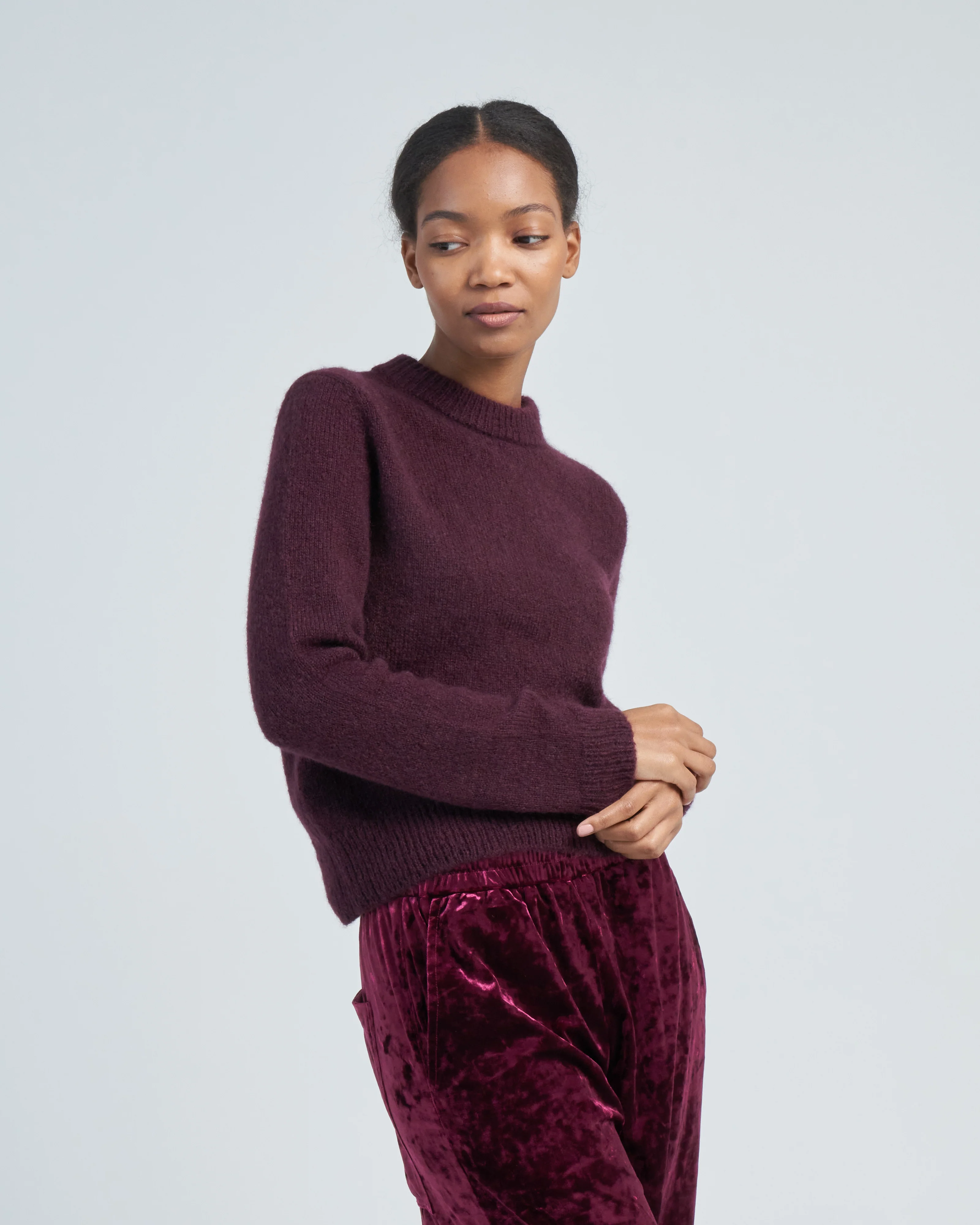soft mohair shrunken crewneck pullover - Image 3