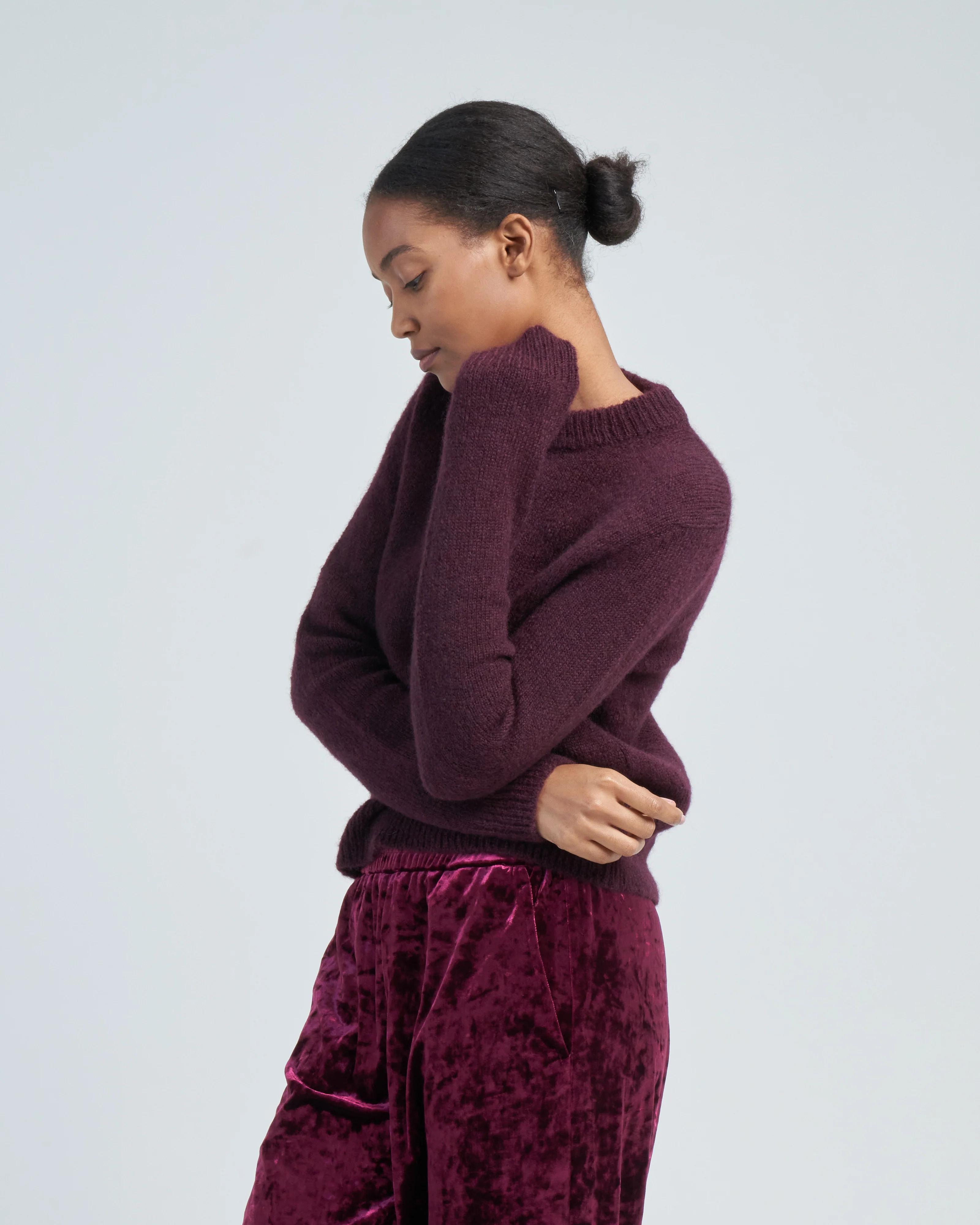 soft mohair shrunken crewneck pullover - Image 4
