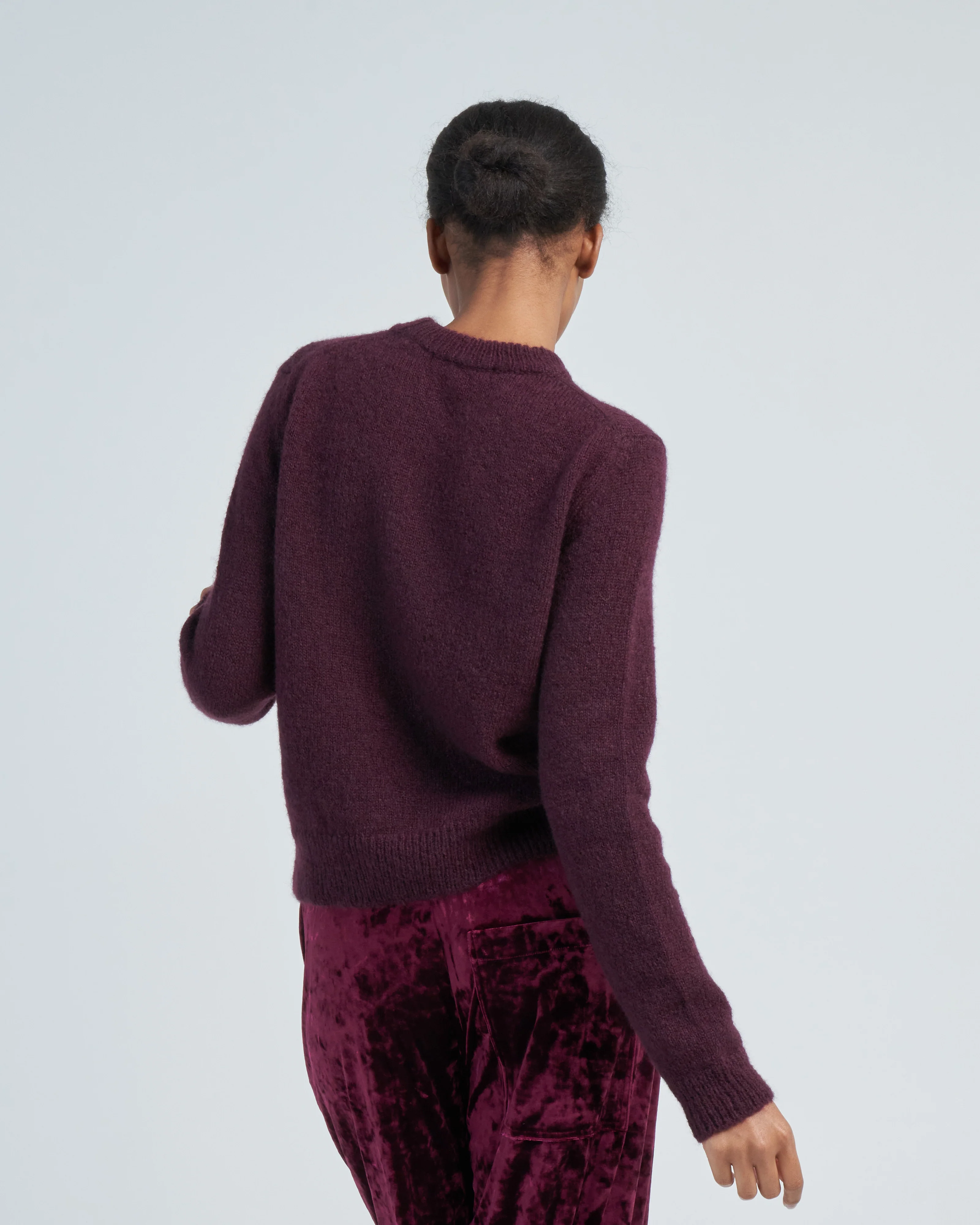 soft mohair shrunken crewneck pullover - Image 5
