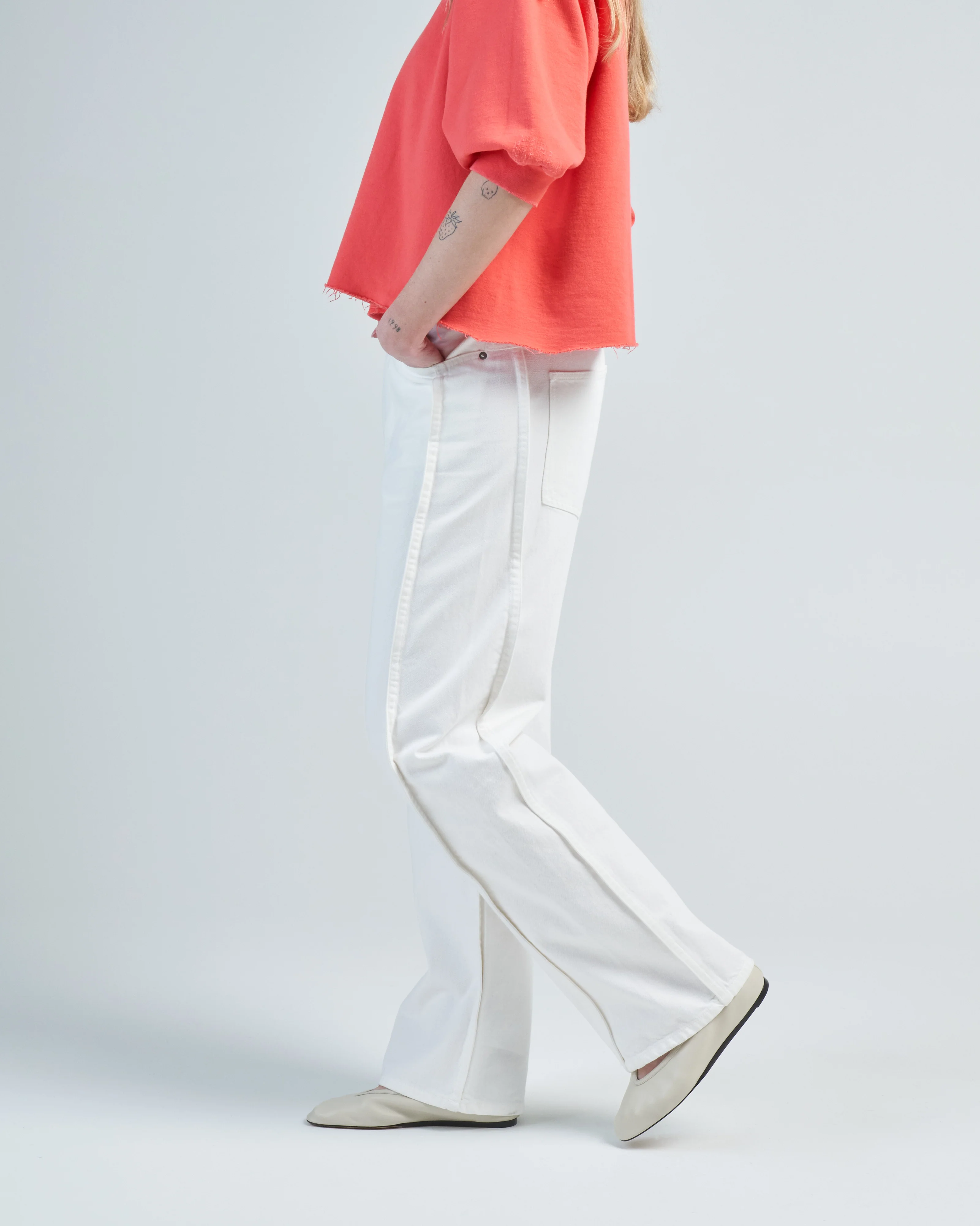 spring denim tuck jean - Image 3