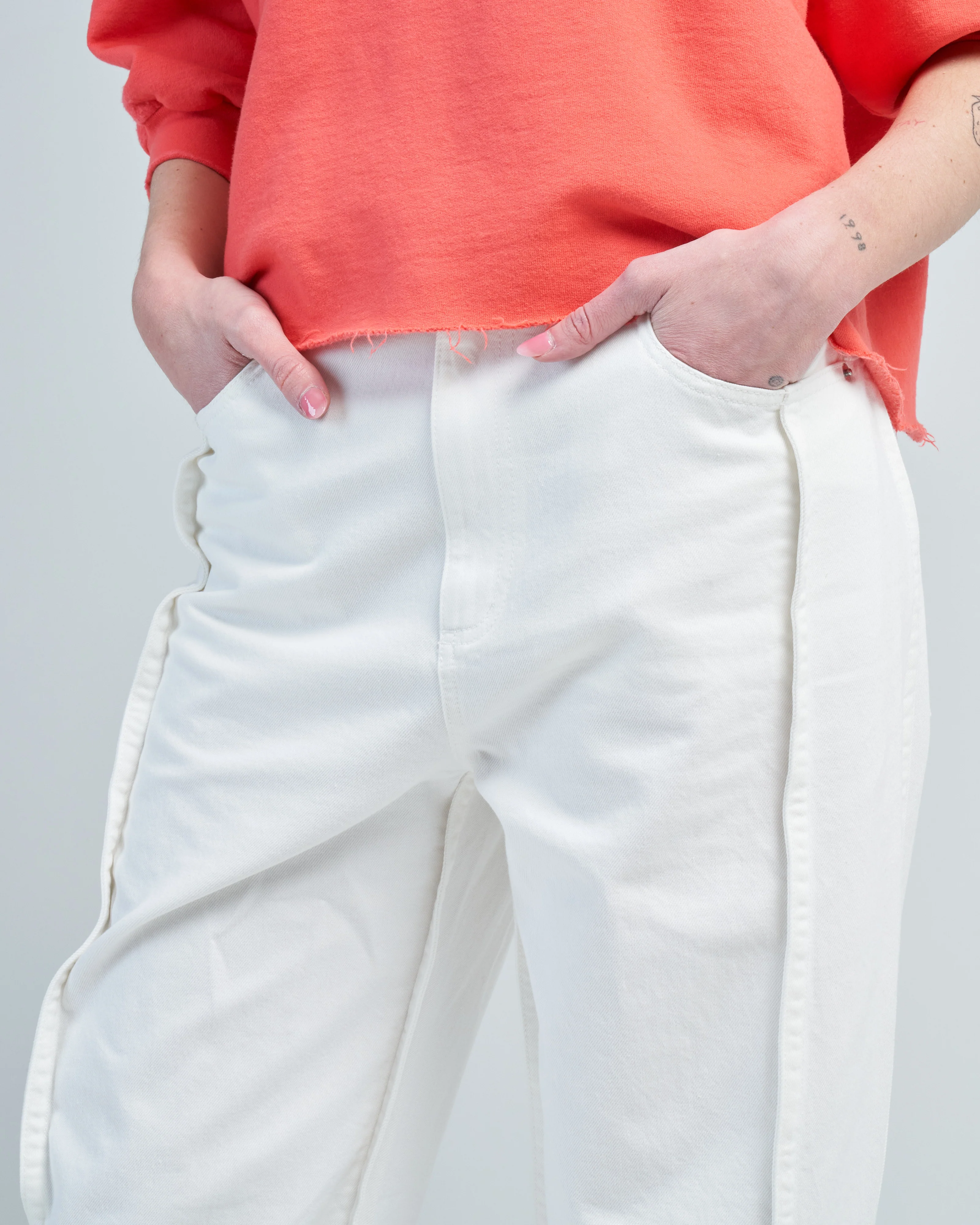 spring denim tuck jean - Image 5