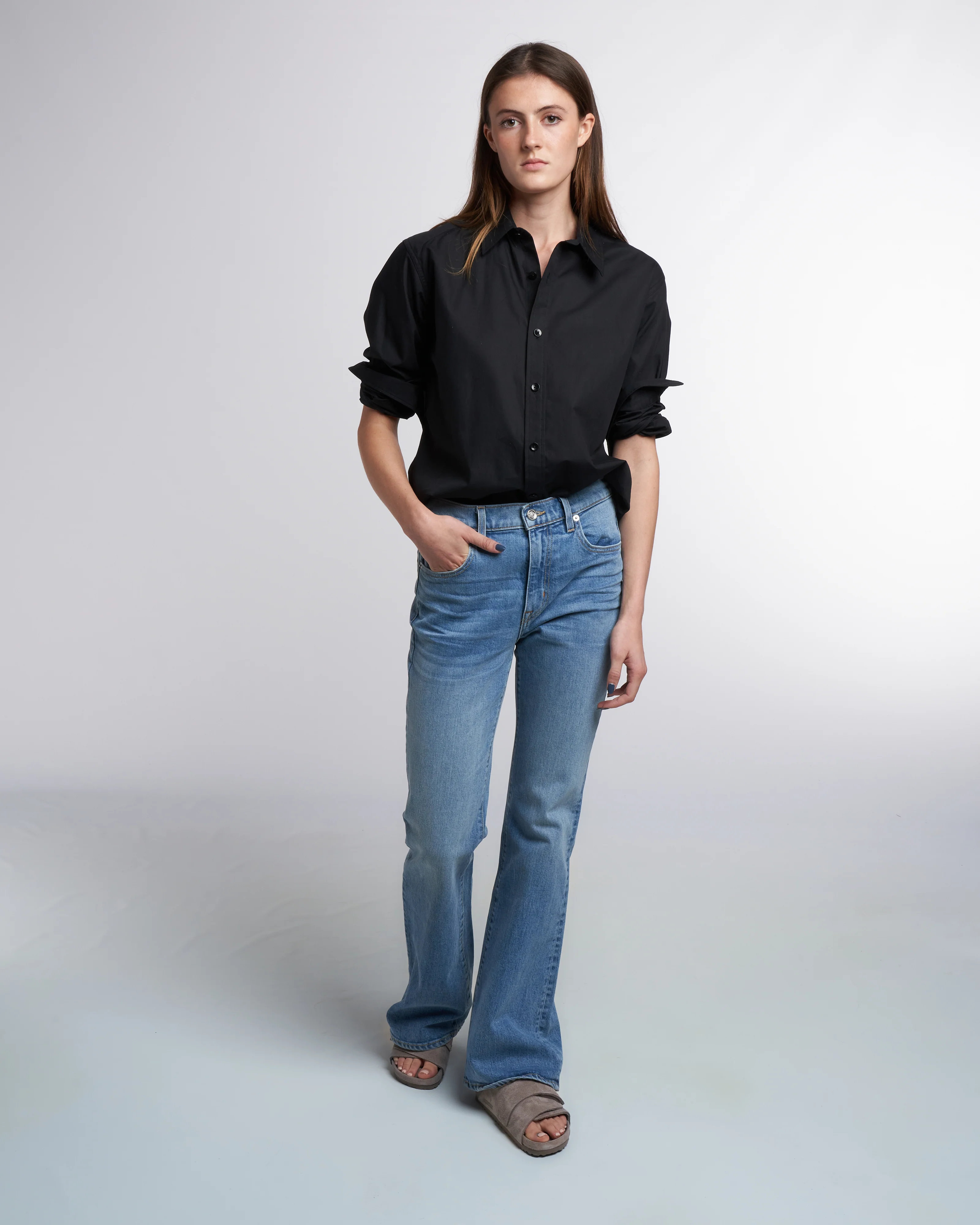 spring shirting mens slim shirt - black - Image 2