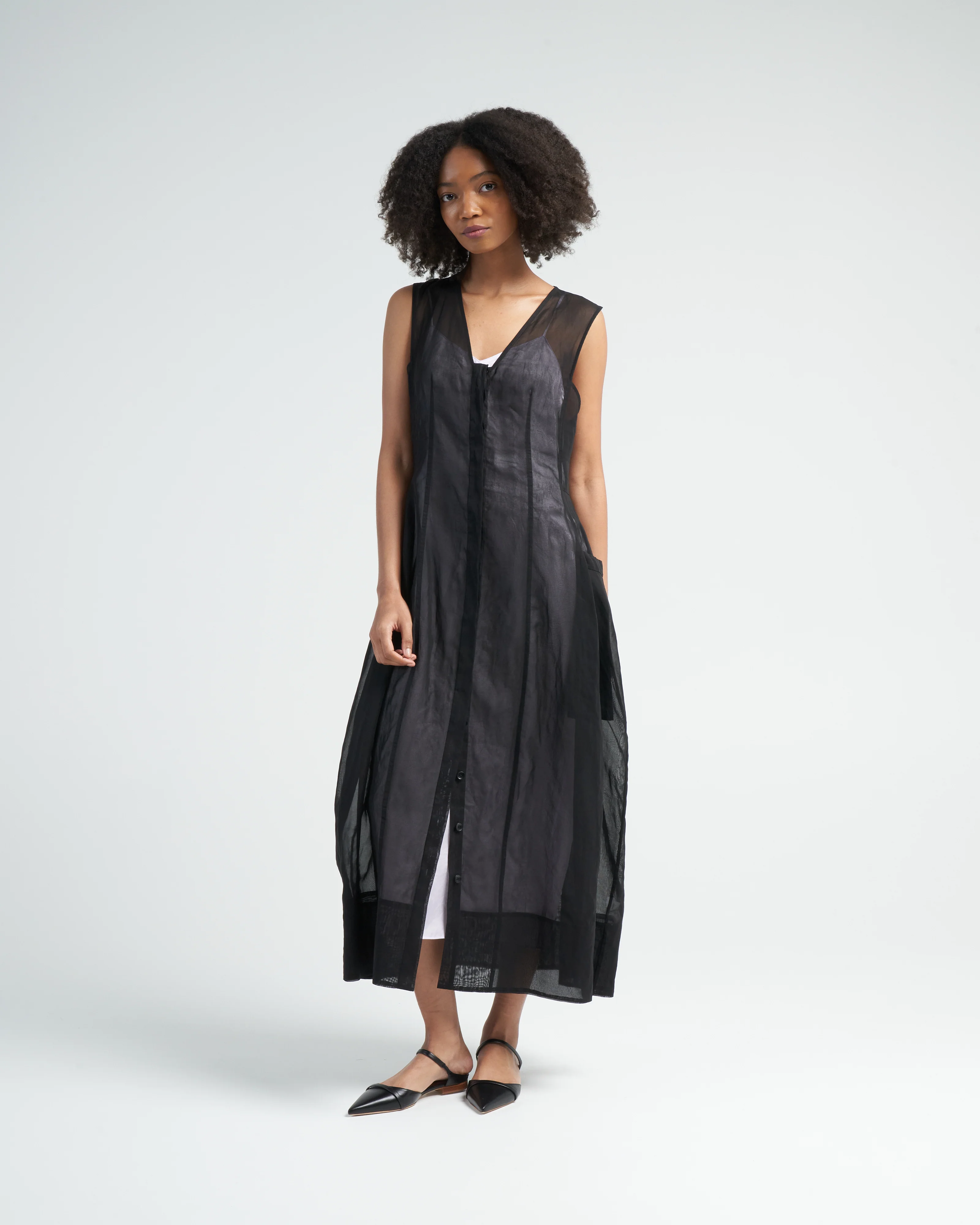 startch cotton organza dress - black - Image 3
