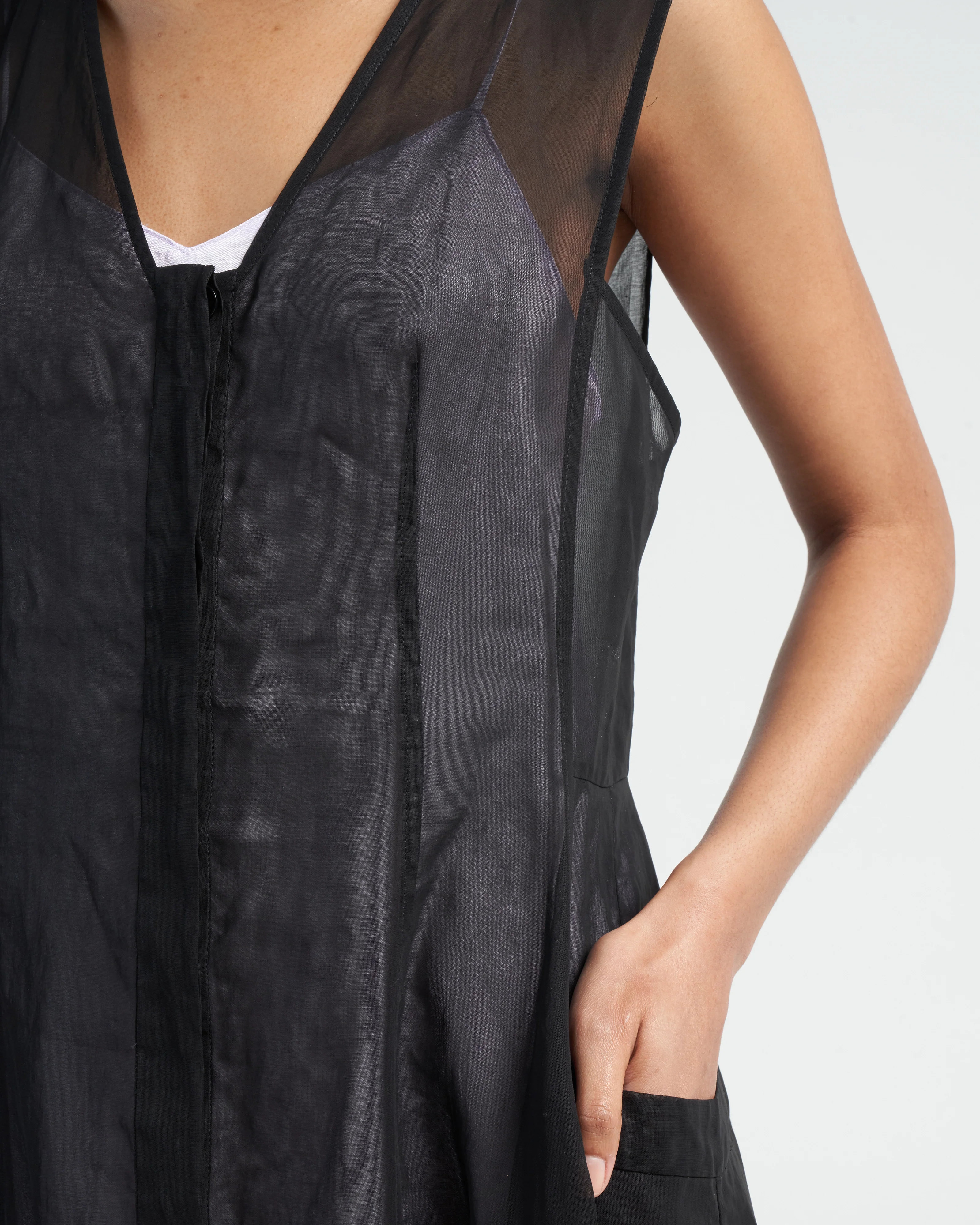 startch cotton organza dress - black - Image 5