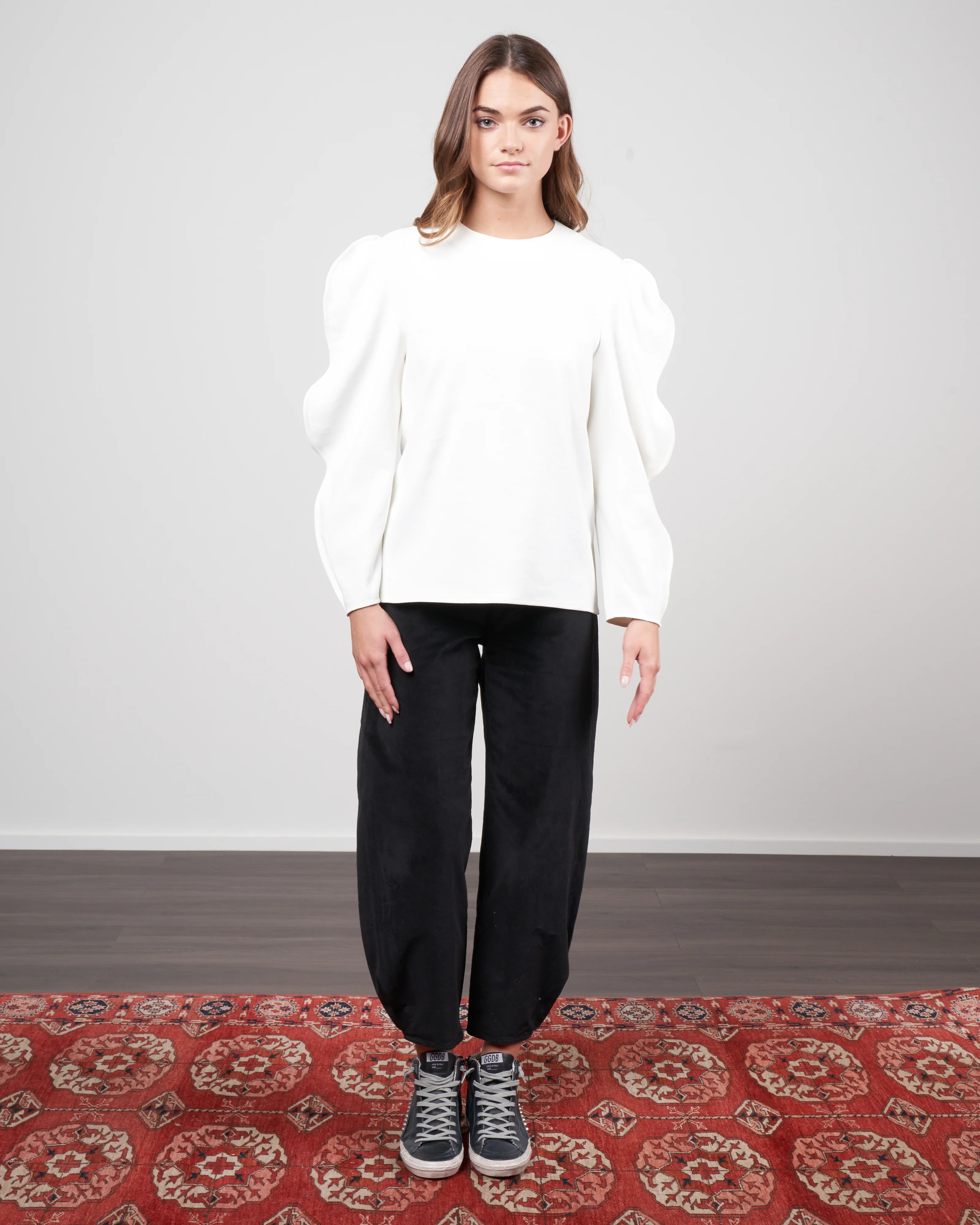 stretch velveteen brancusi pant - black - Image 2