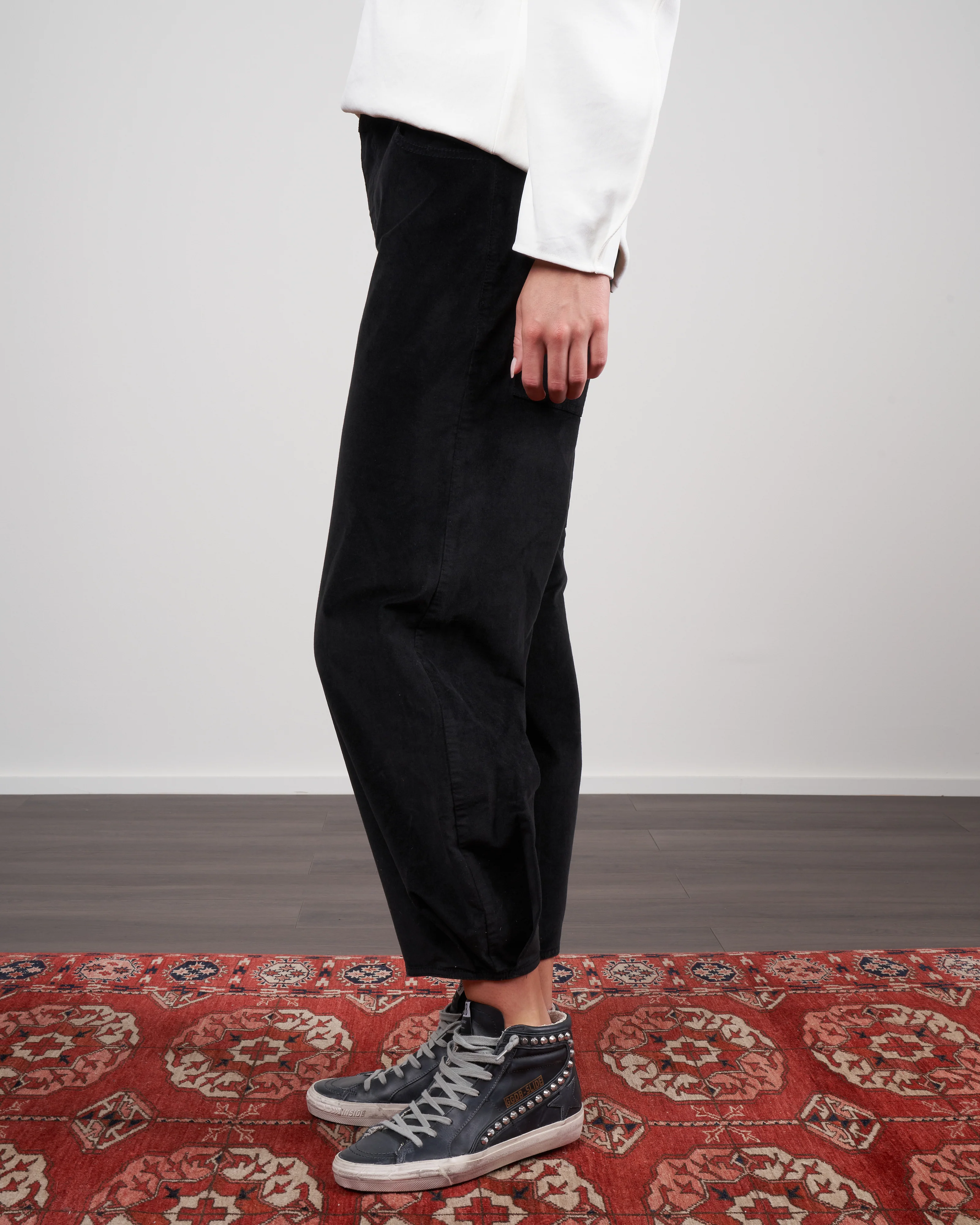 stretch velveteen brancusi pant - black - Image 3